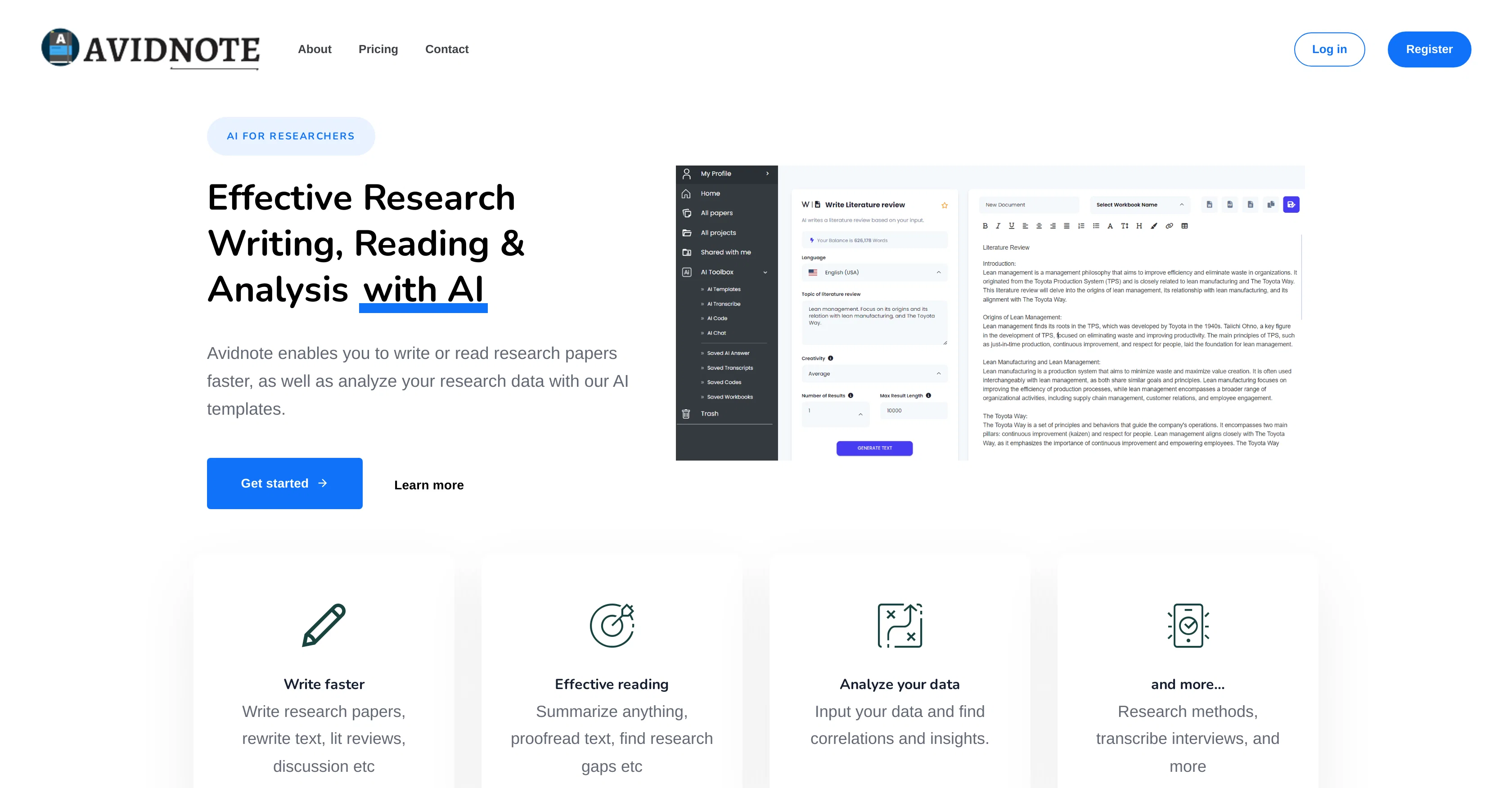 Avidnote website