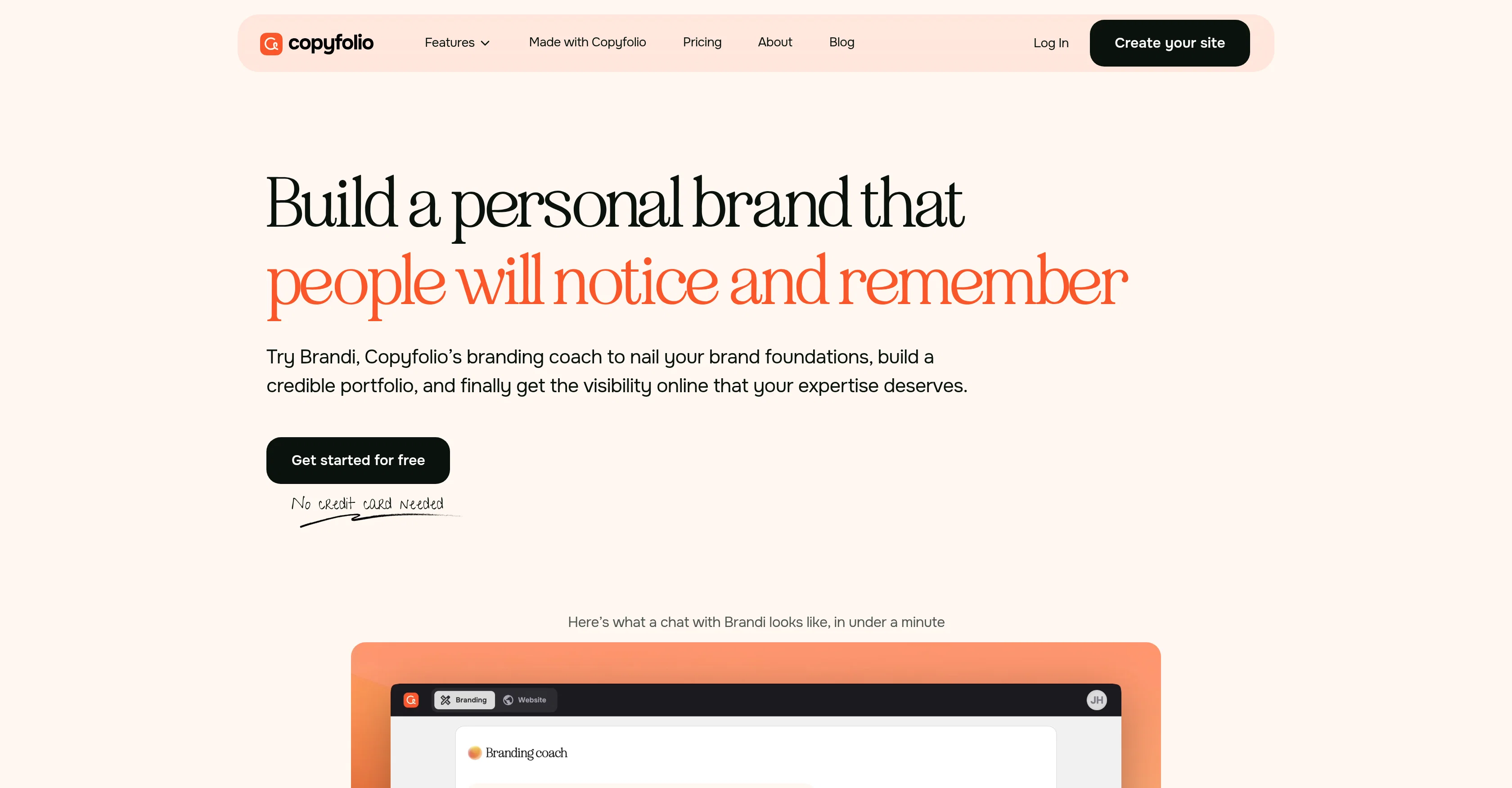 Brandi by Copyfolio website