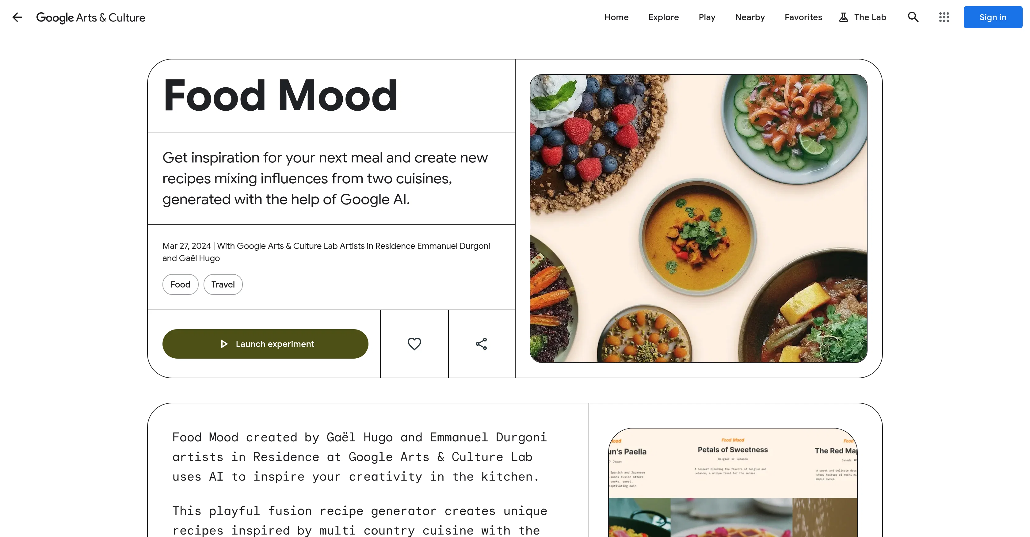 Food Mood website