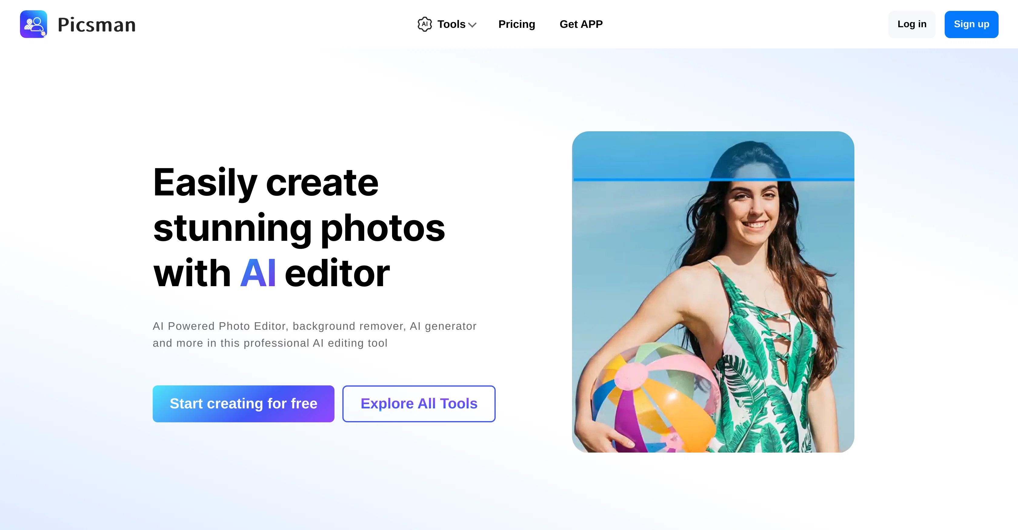 Picsman - AI Photo Editor website