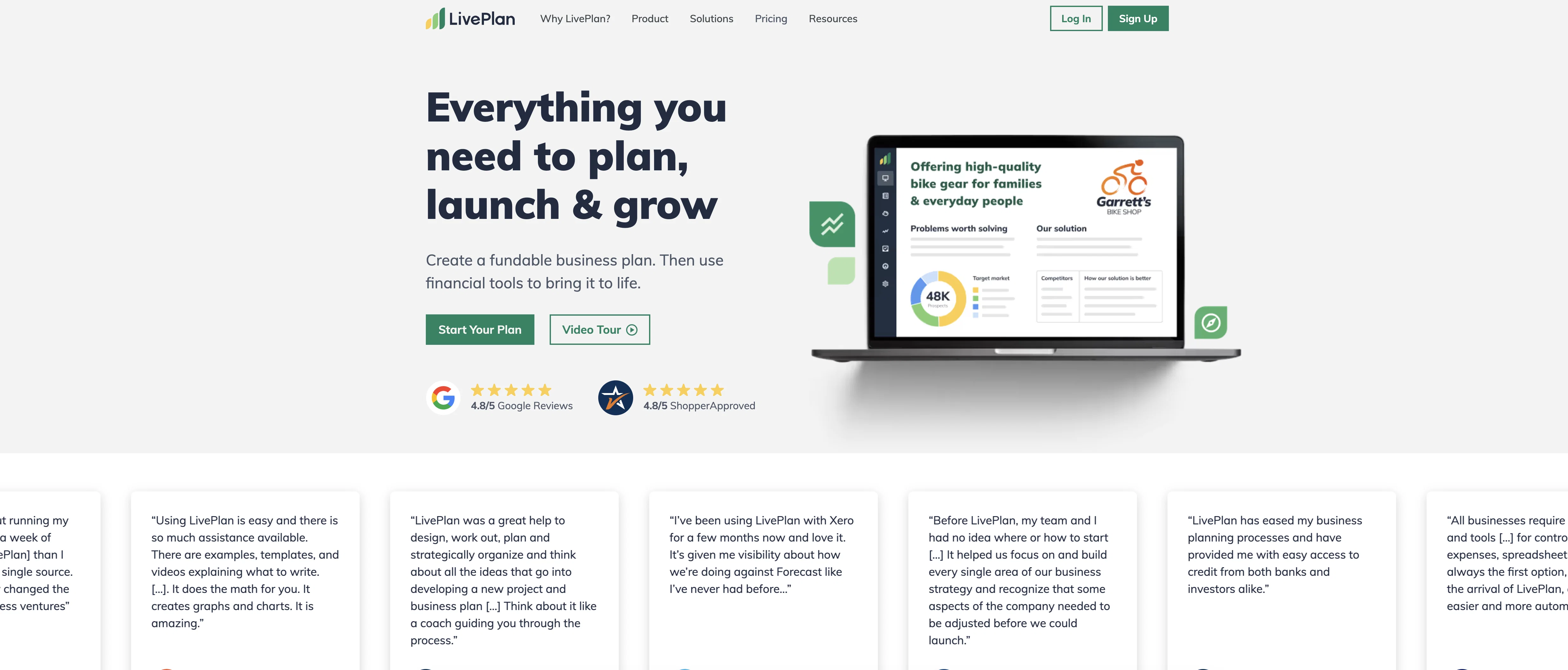 LivePlan website
