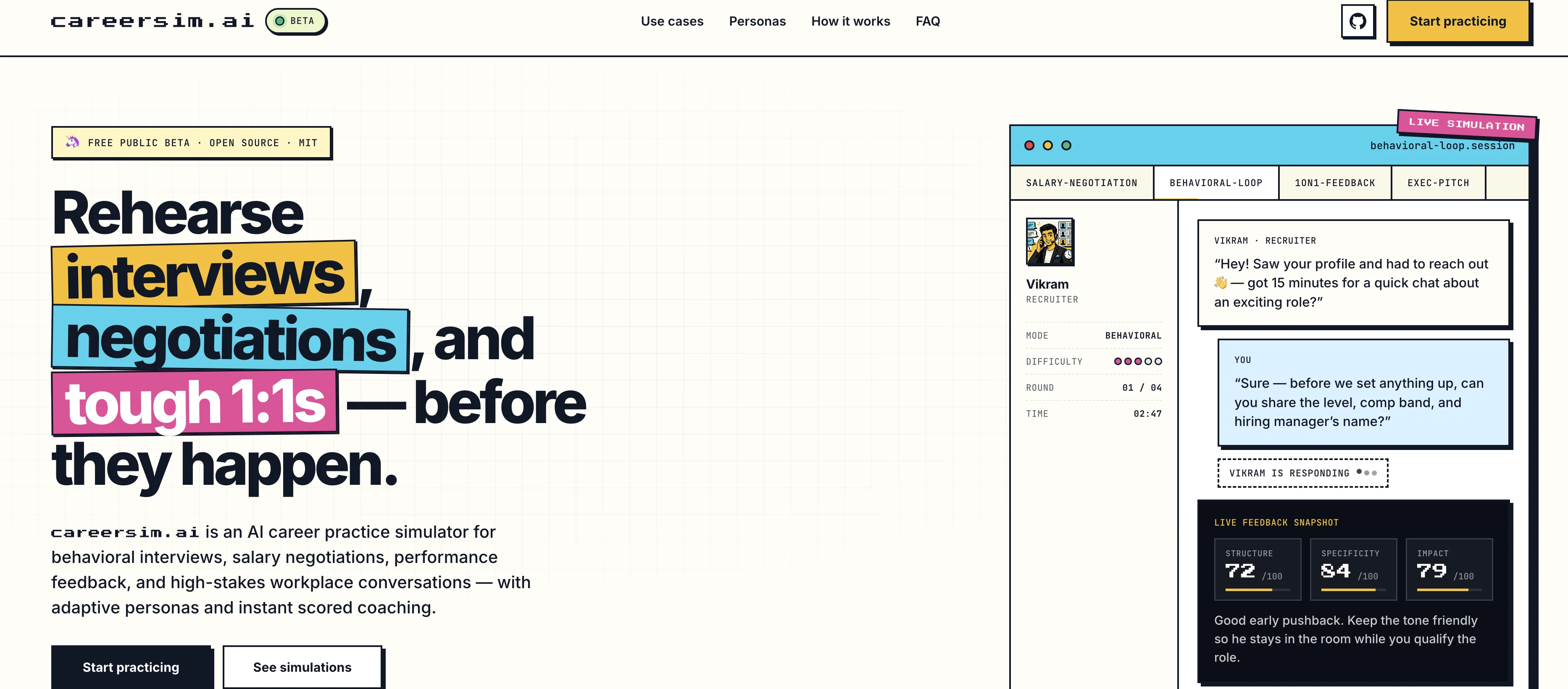 careersim.ai website