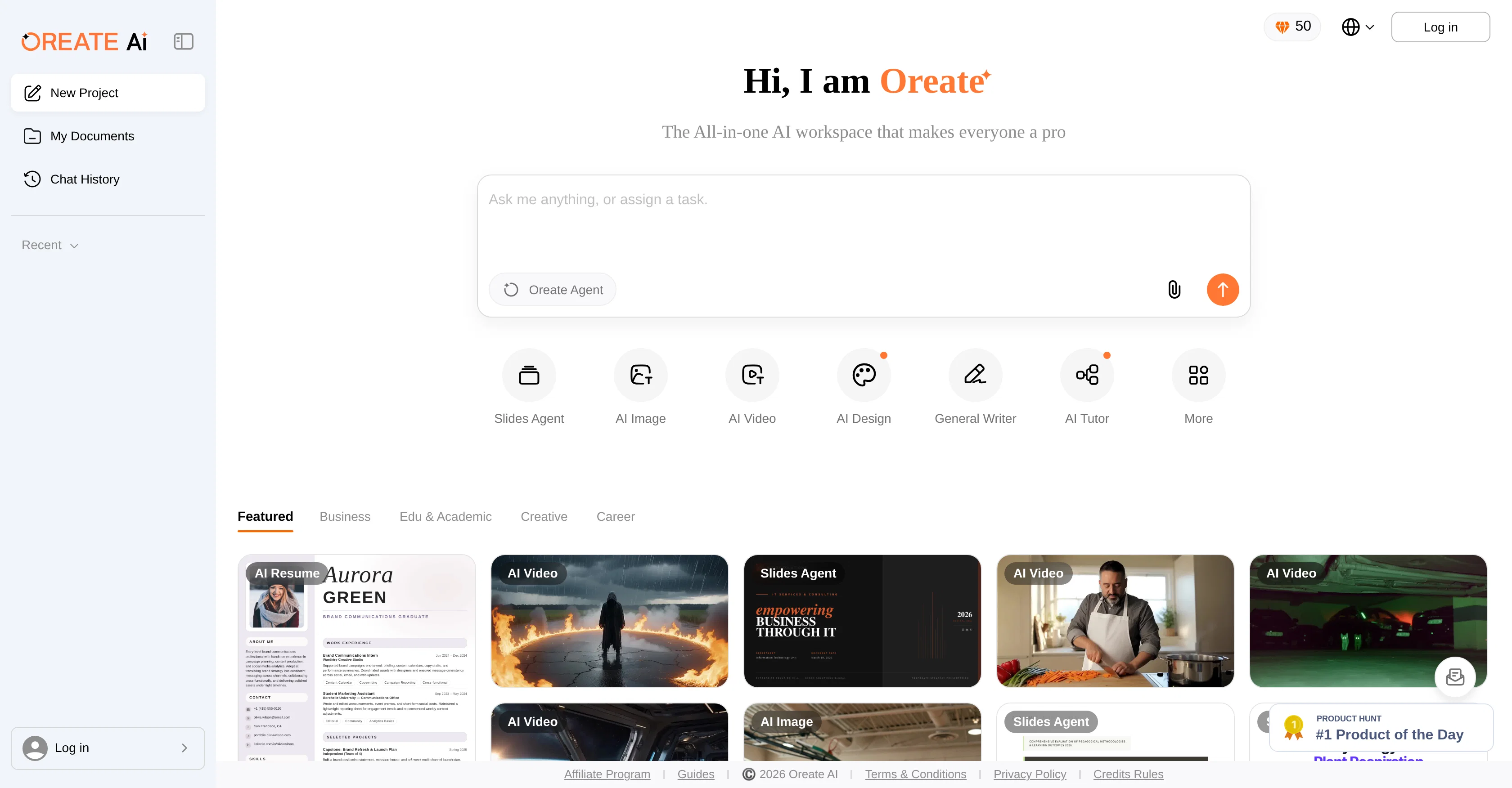 Oreate AI website