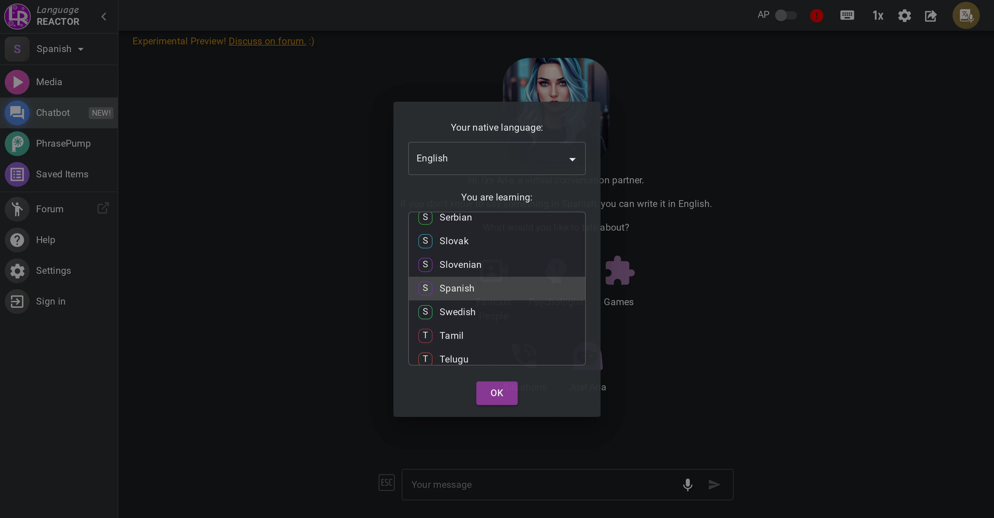 Language Reactor website