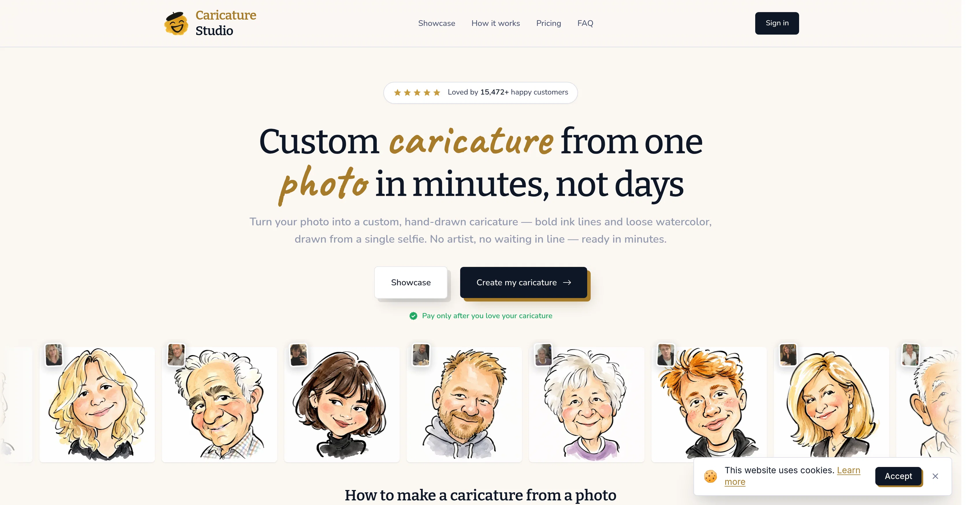 Caricature Studio website