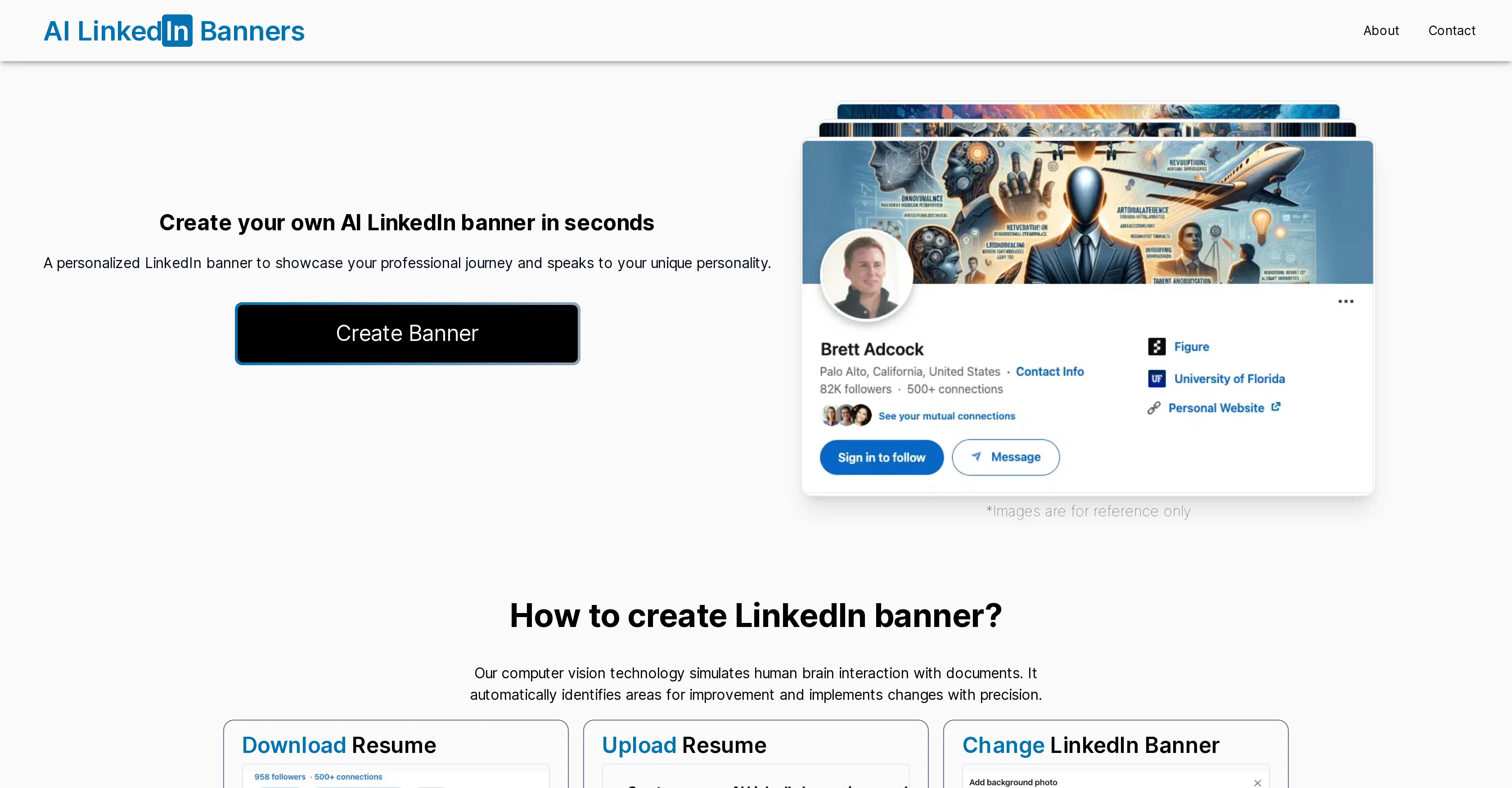 AI LinkedIn Banners website
