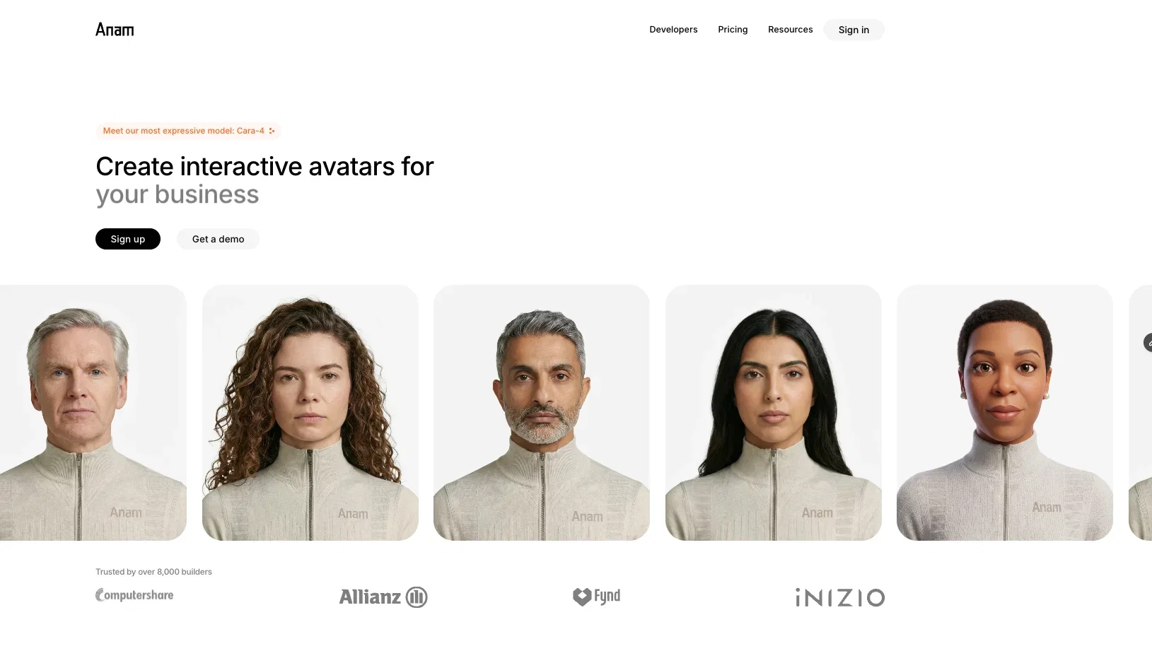 Anam.ai website