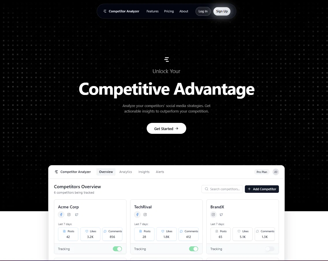 Competitor Analyzer website