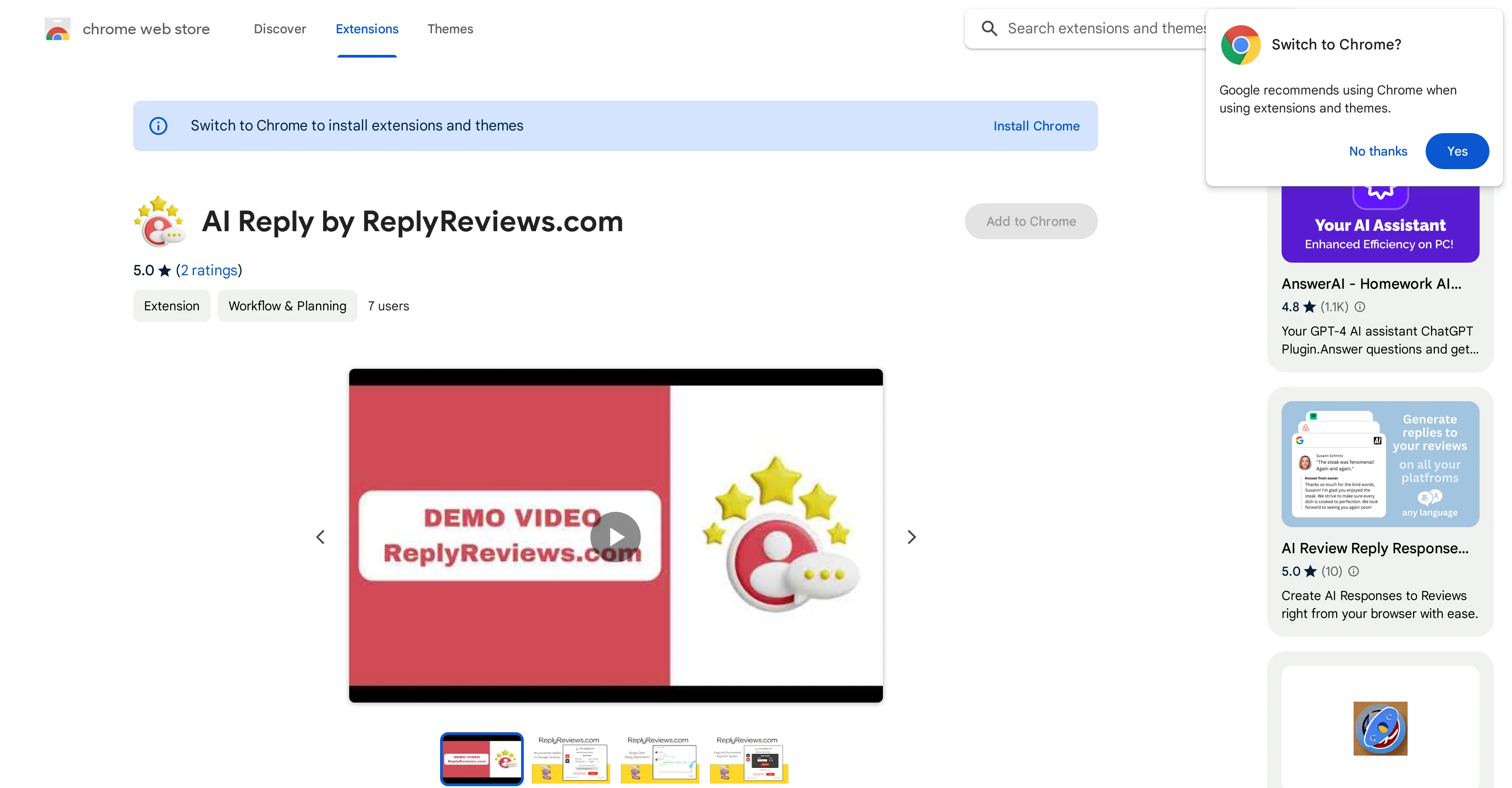AI Reply by ReplyReviews website