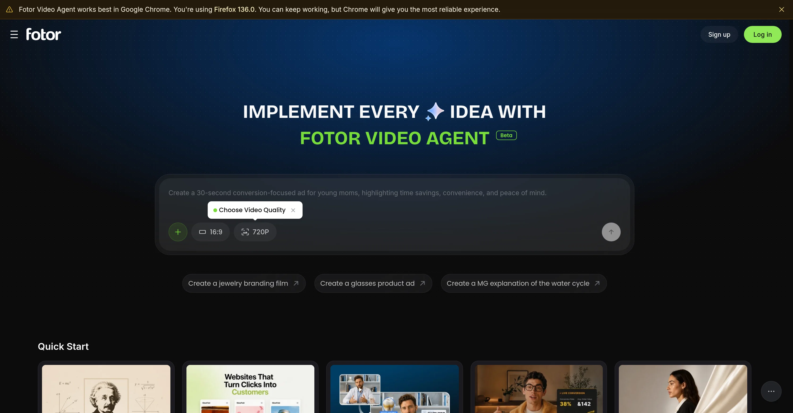 Fotor | Video Agent website