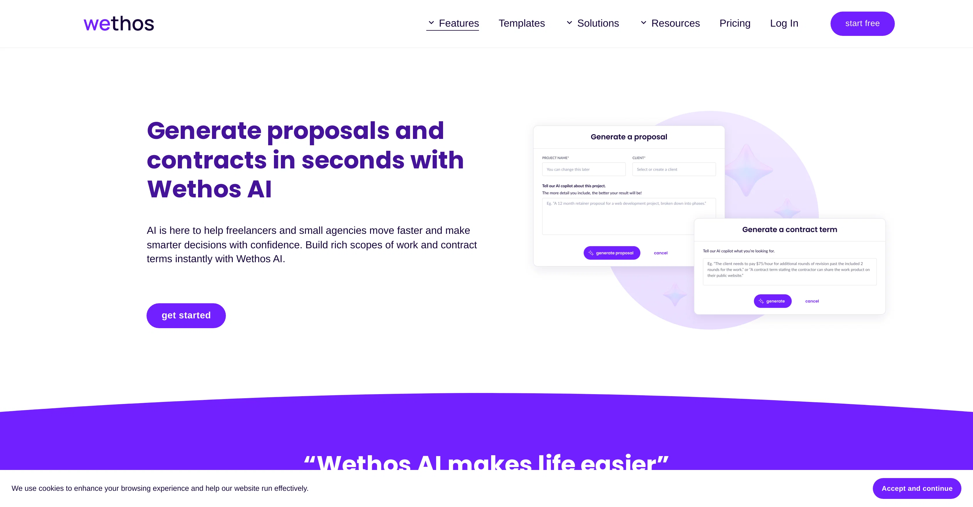Wethos Proposals website