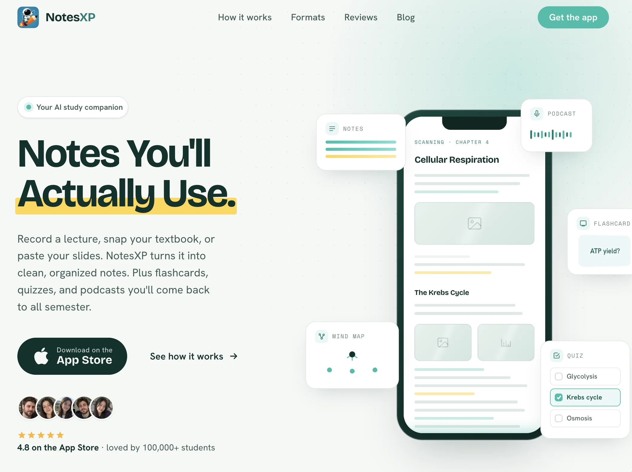 NotesXP: AI Study Guide Maker website