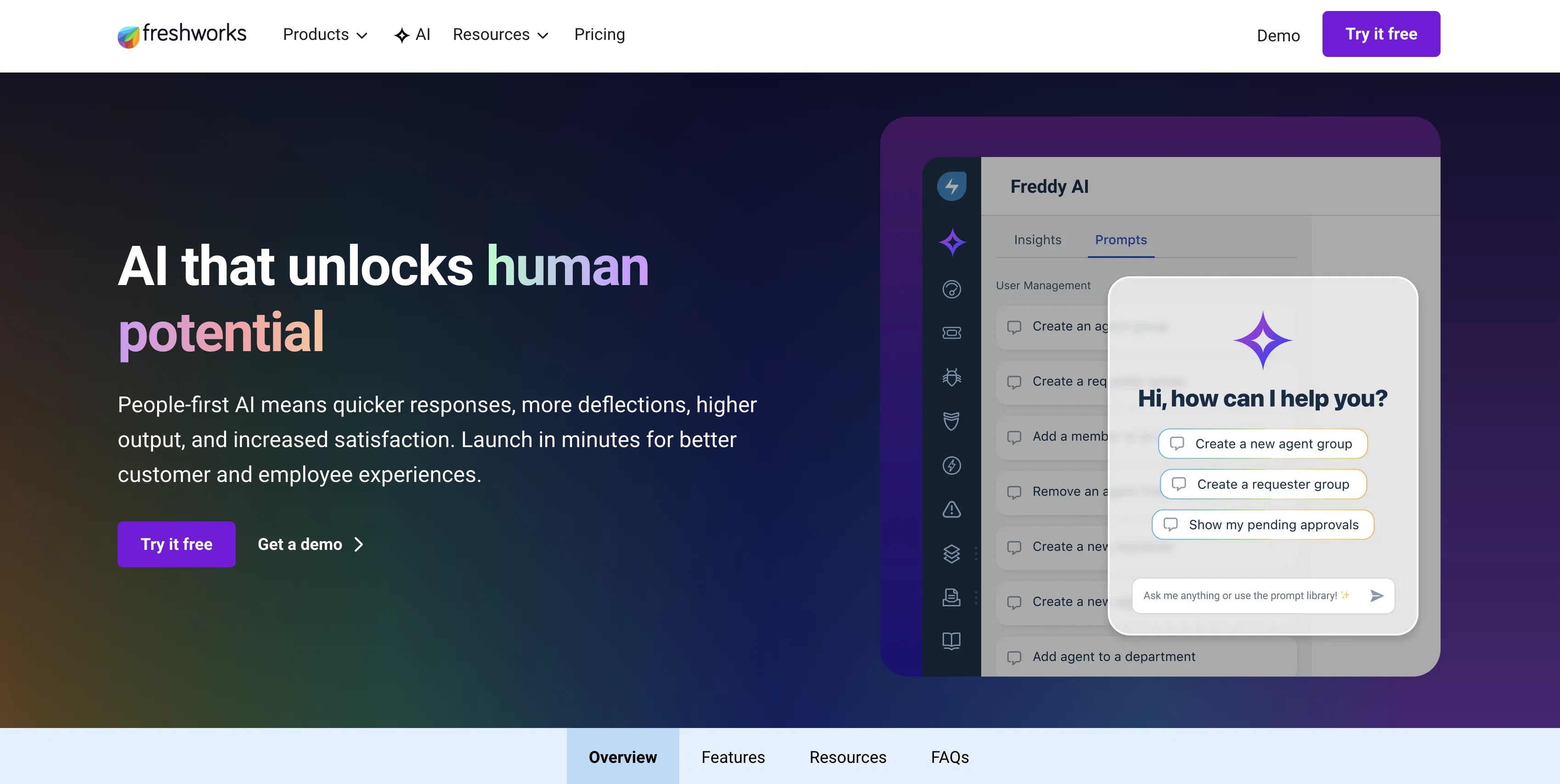 Freshworks AI website