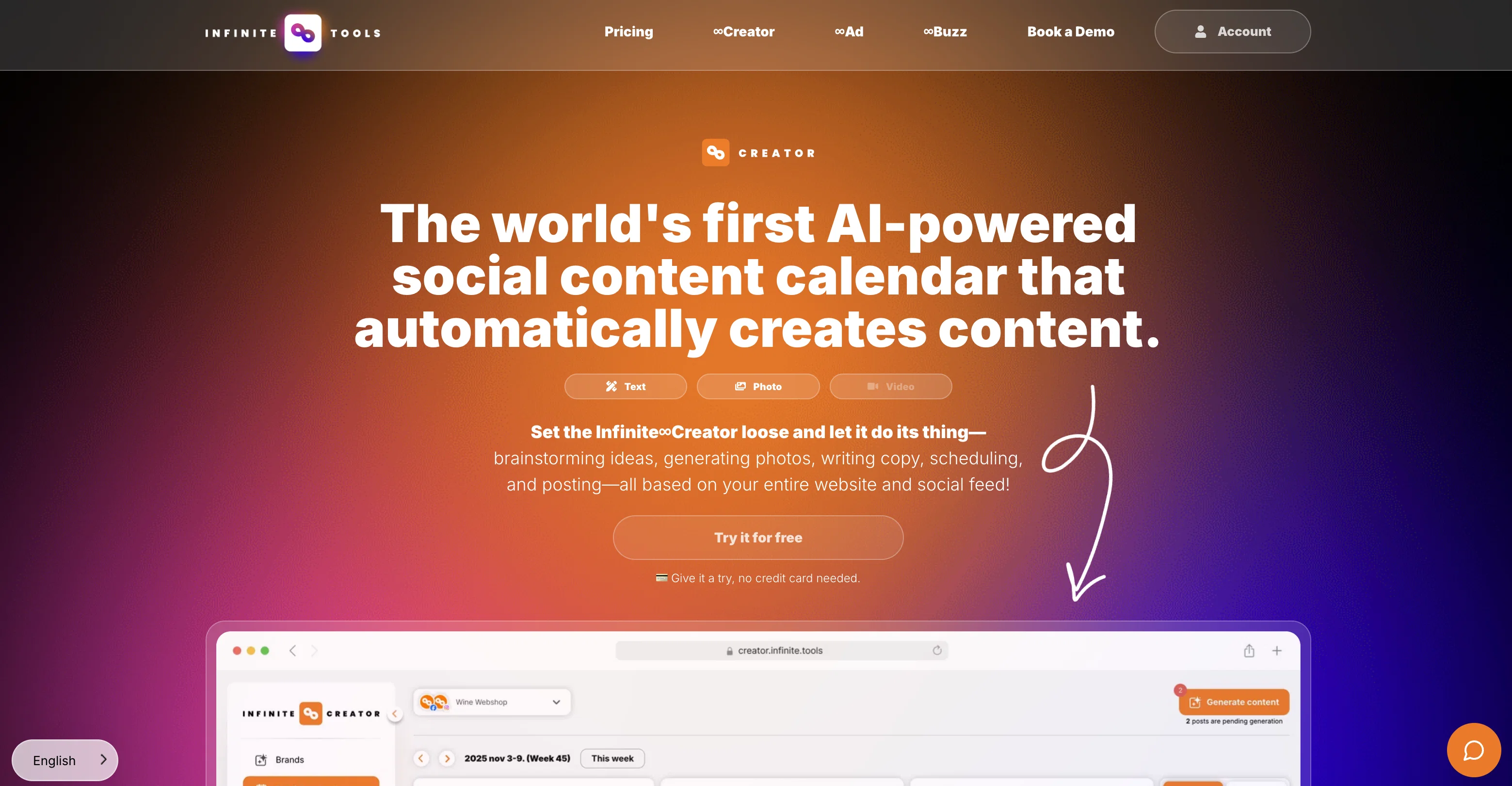 Infinite∞Creator website