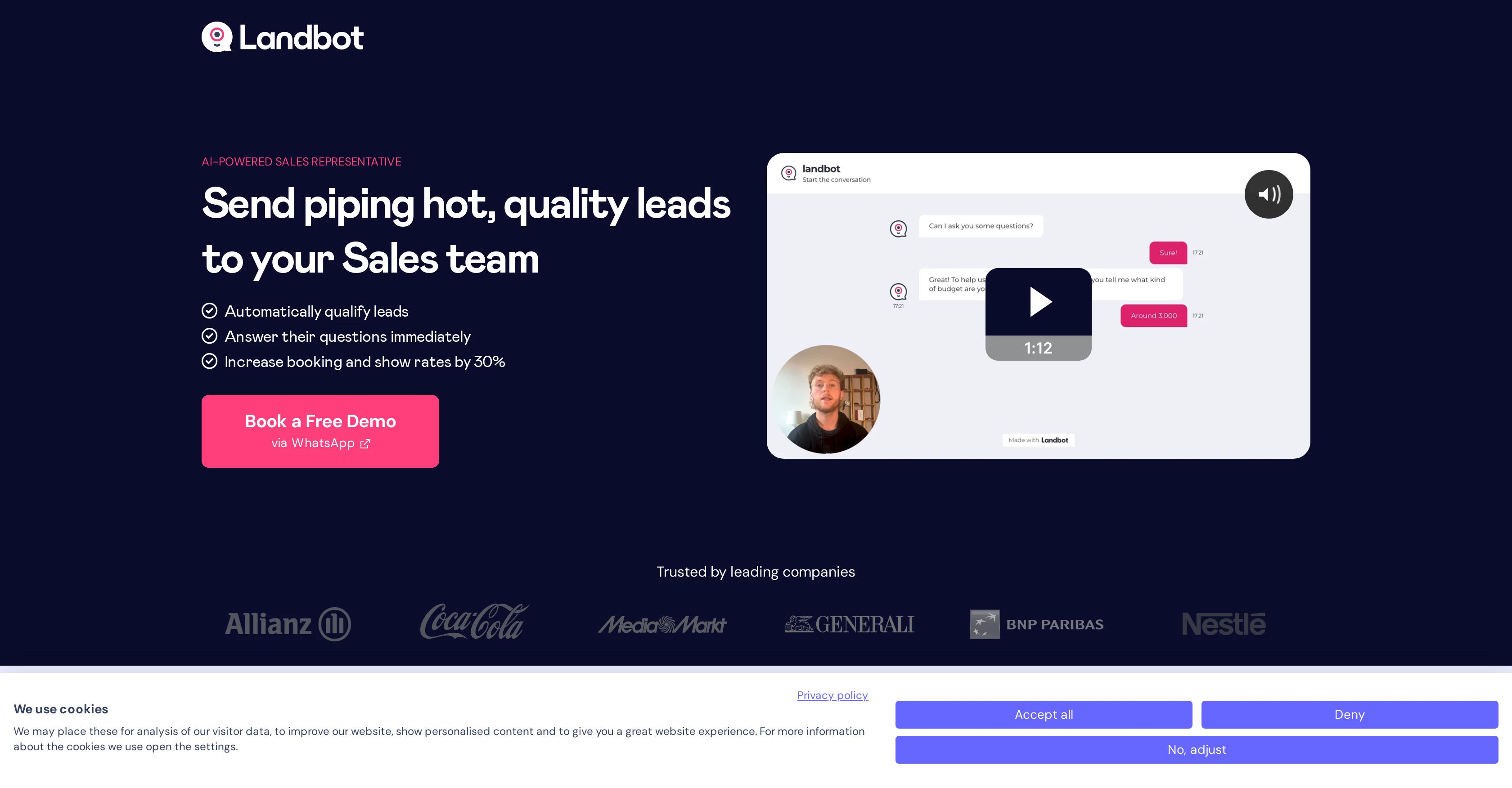 Landbot AI website