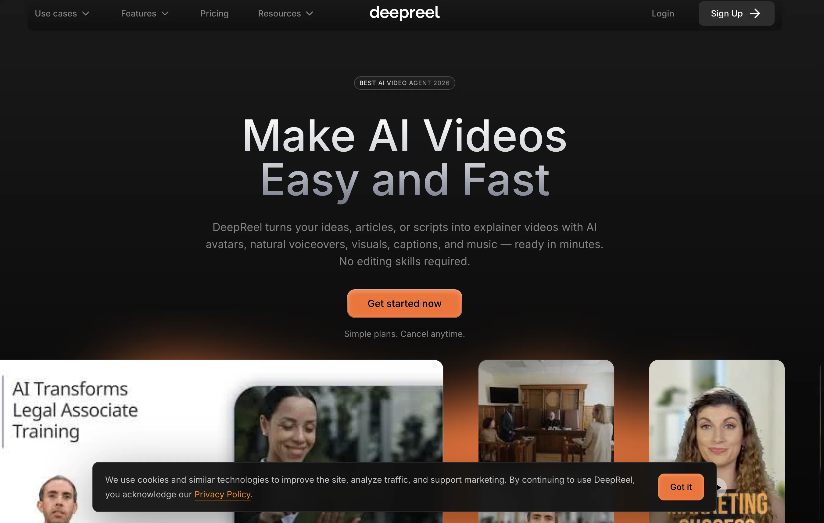 DeepReel website