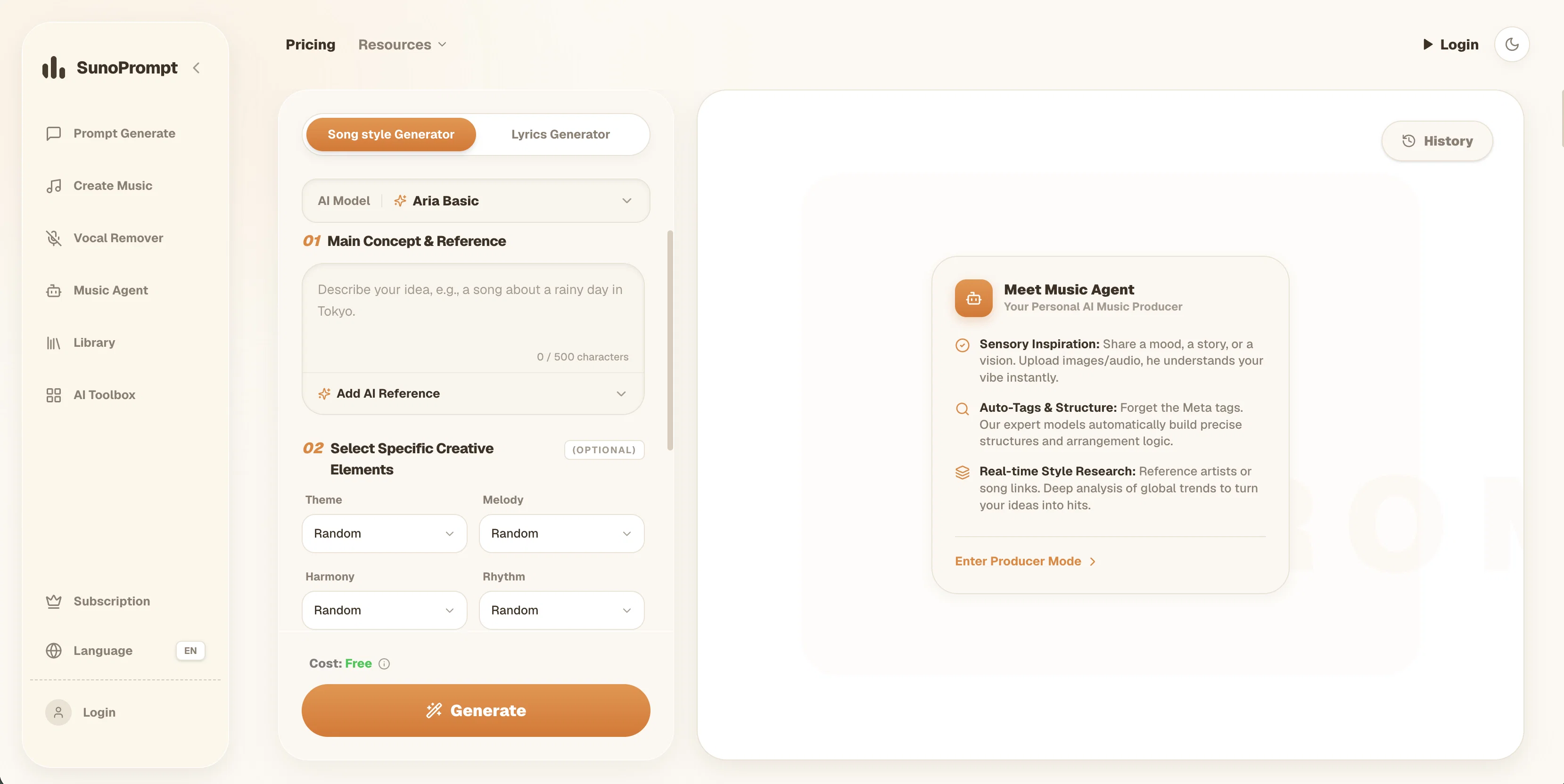 Suno Prompt website
