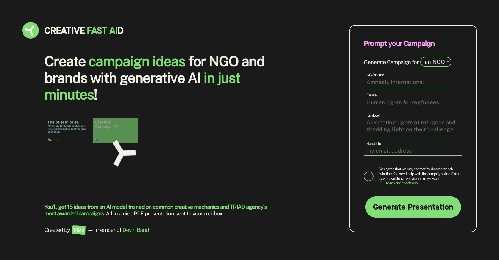 Creative Fast AID website