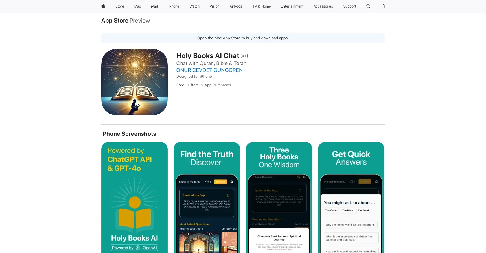 Holy Books AI Chat website