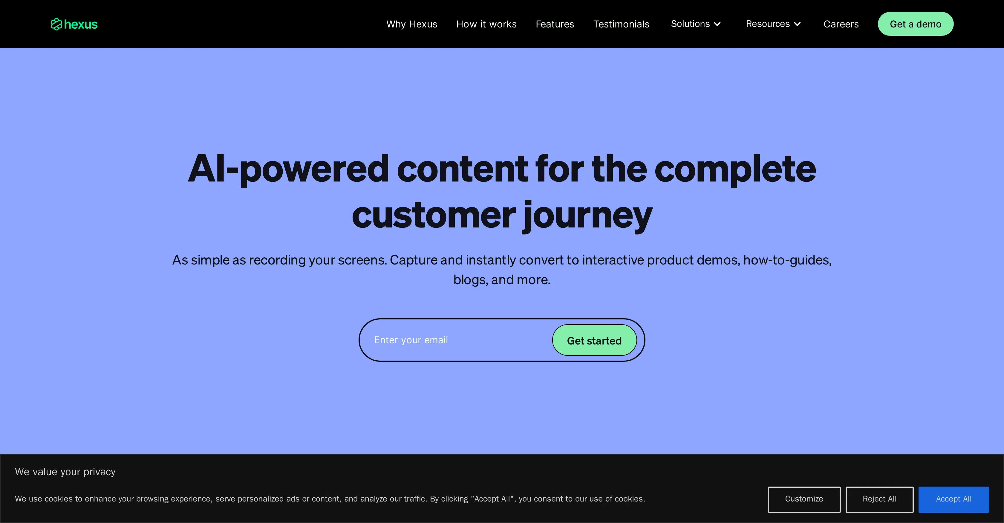 Hexus AI website
