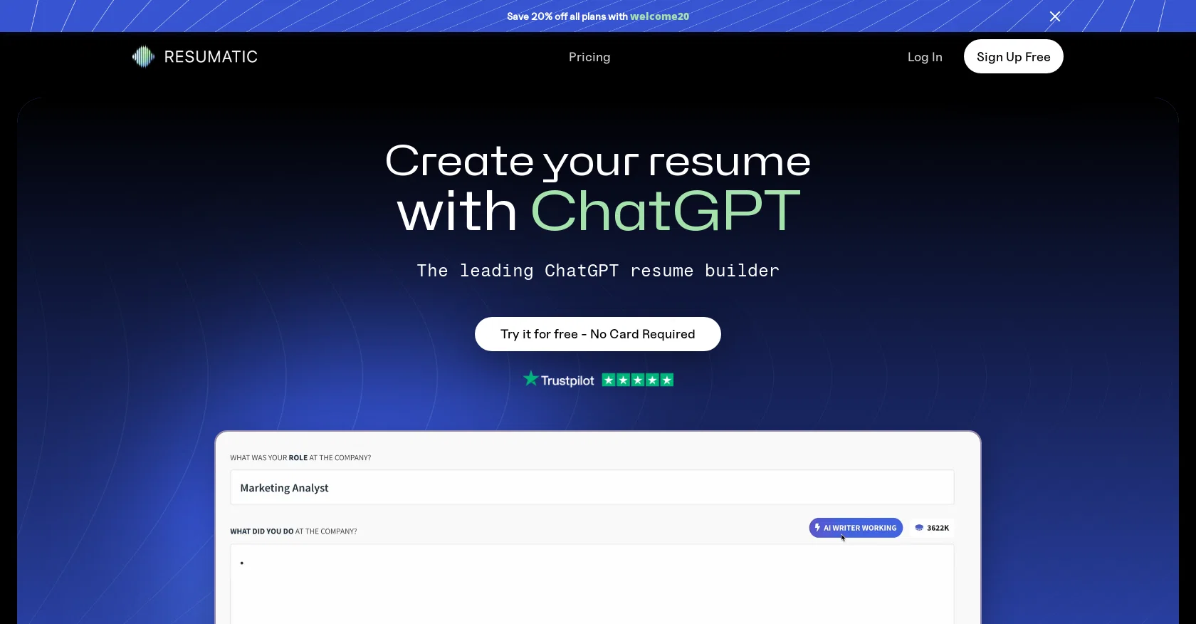 Resumatic website