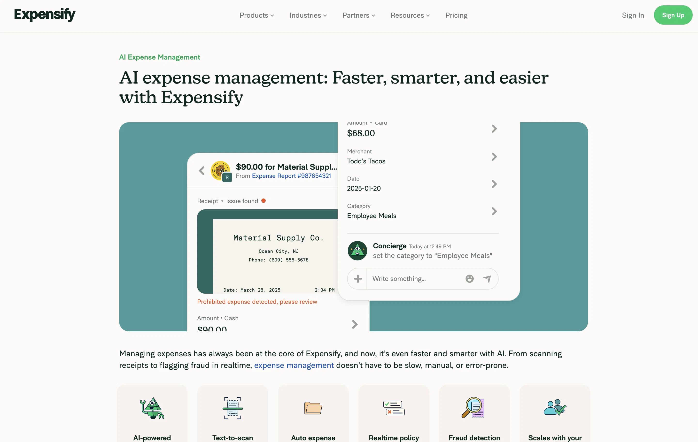 Expensify website