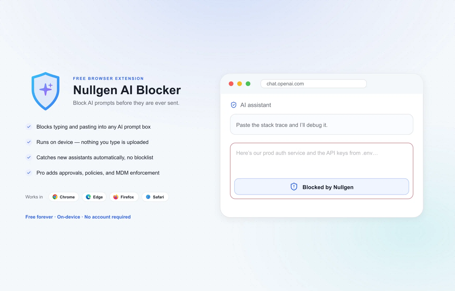 Nullgen AI Blocker website