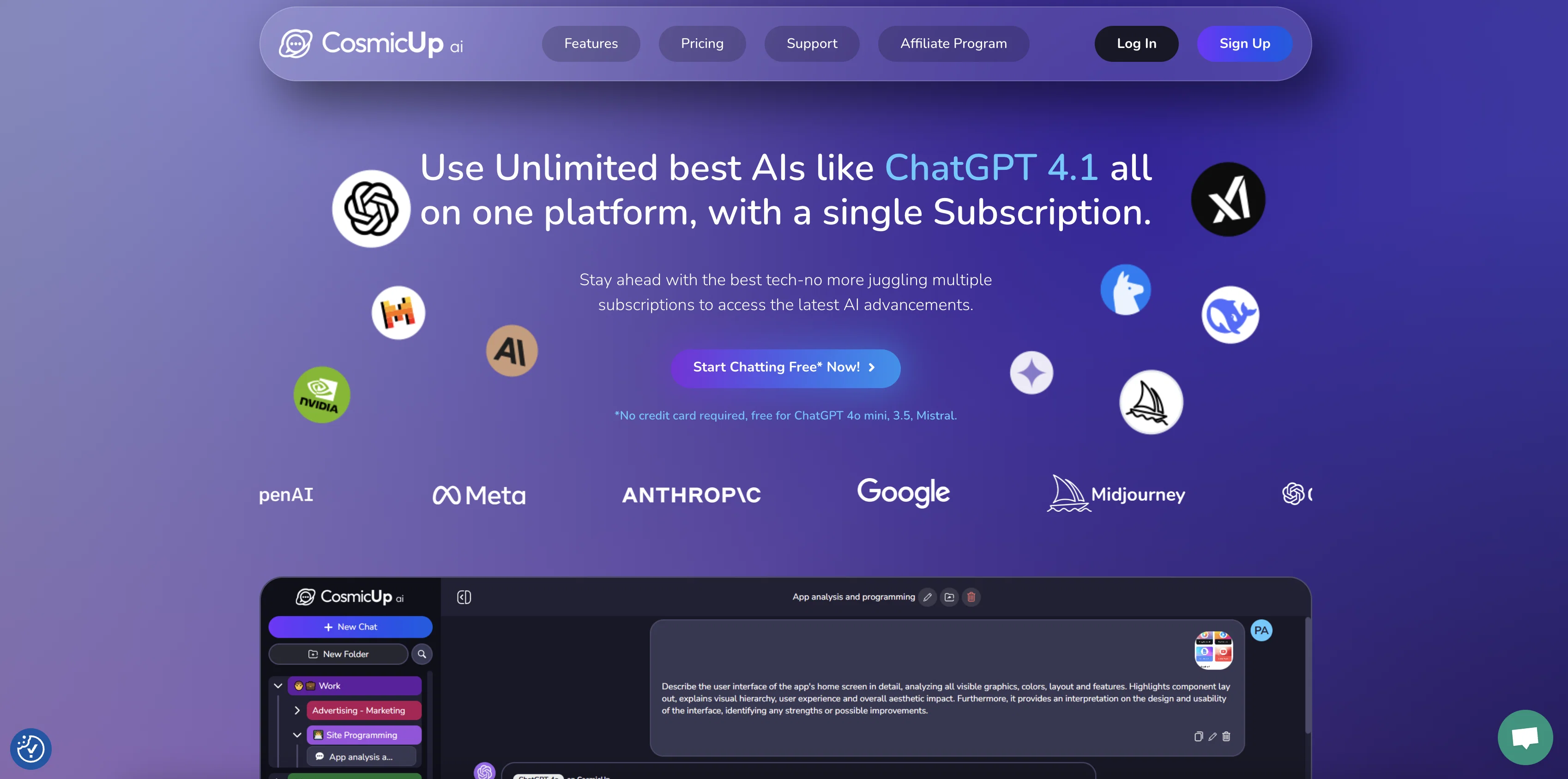 CosmicUp website