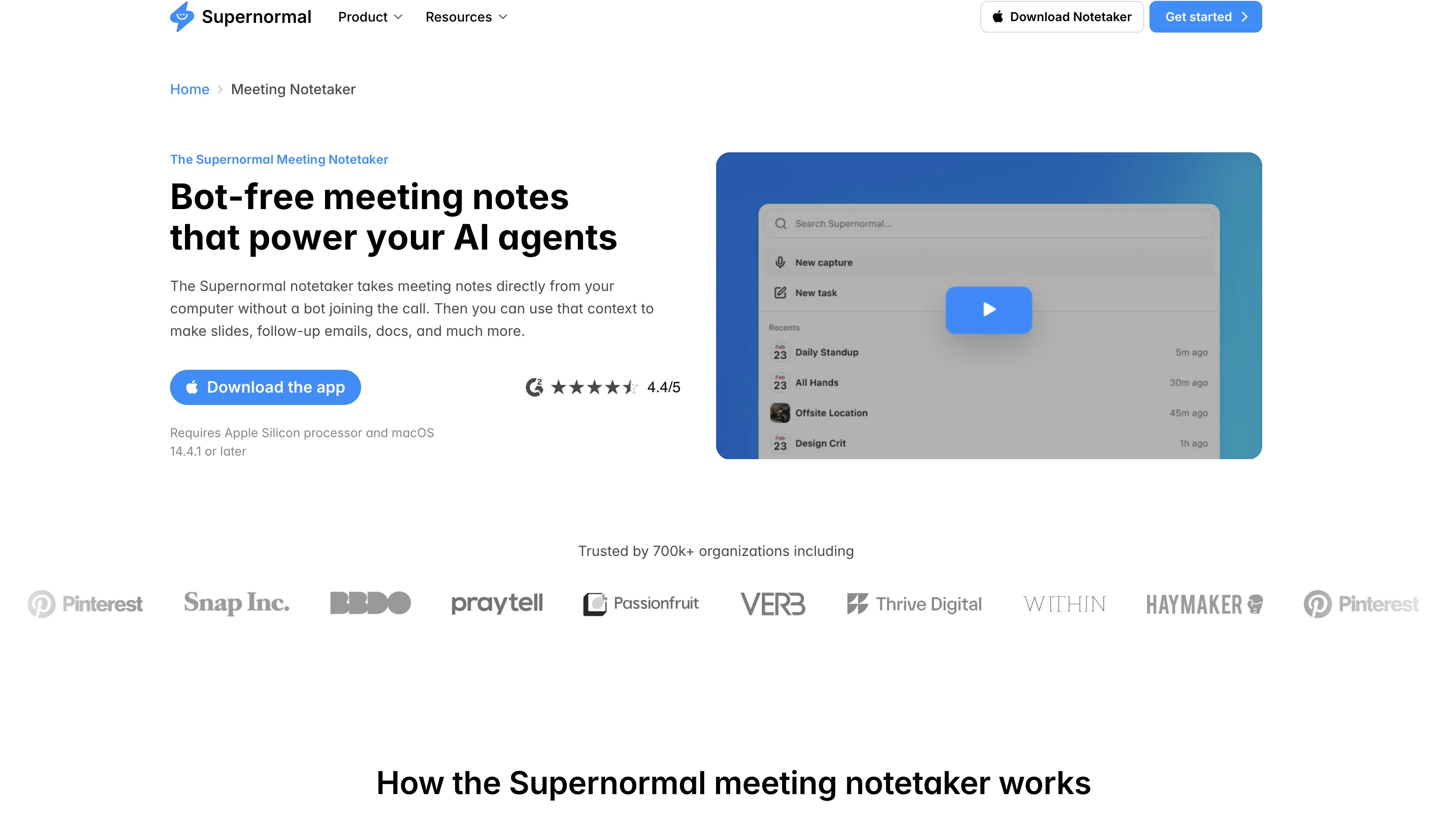 Supernormal App website
