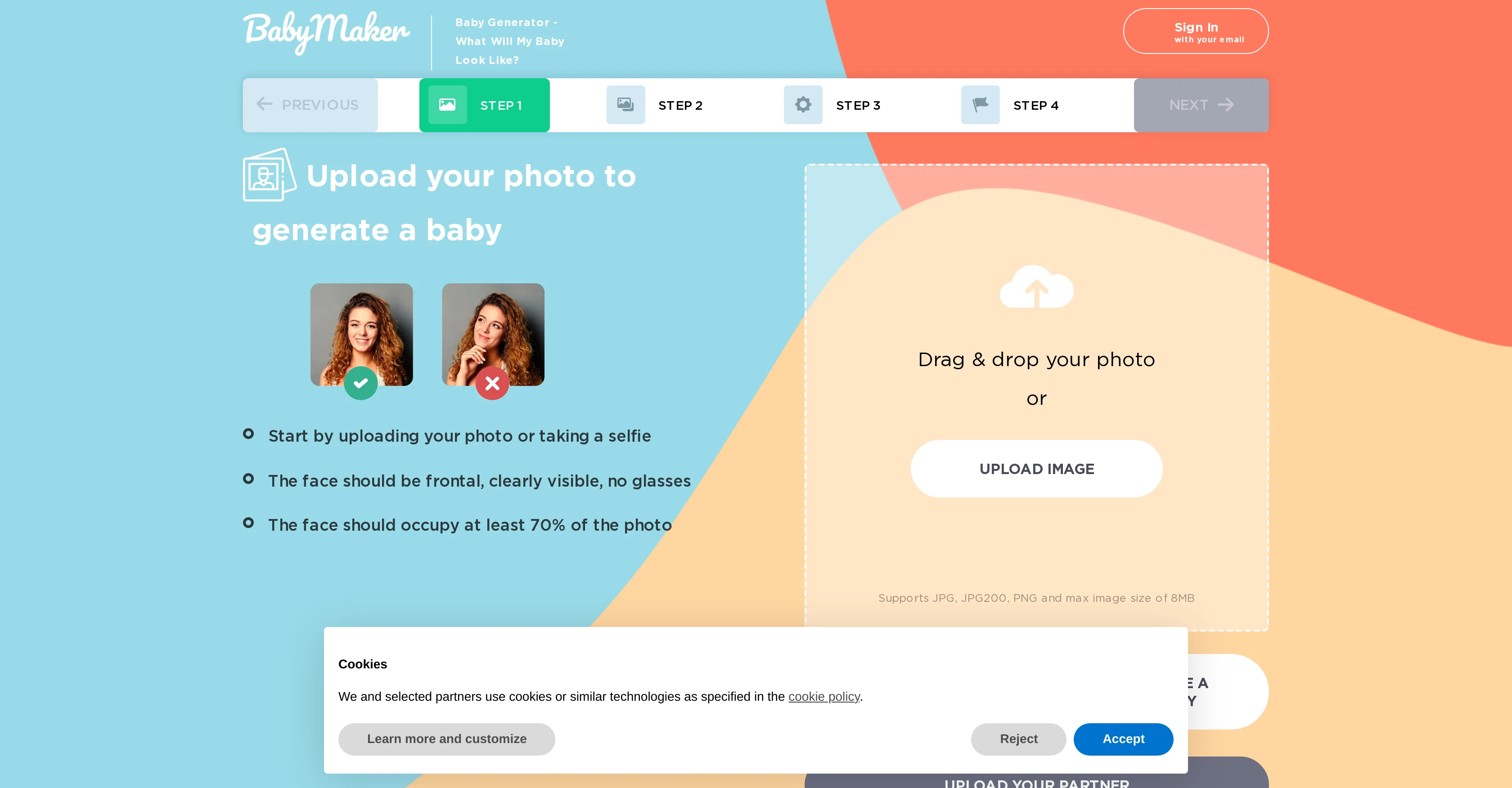 Baby Maker & Baby Face Generator website