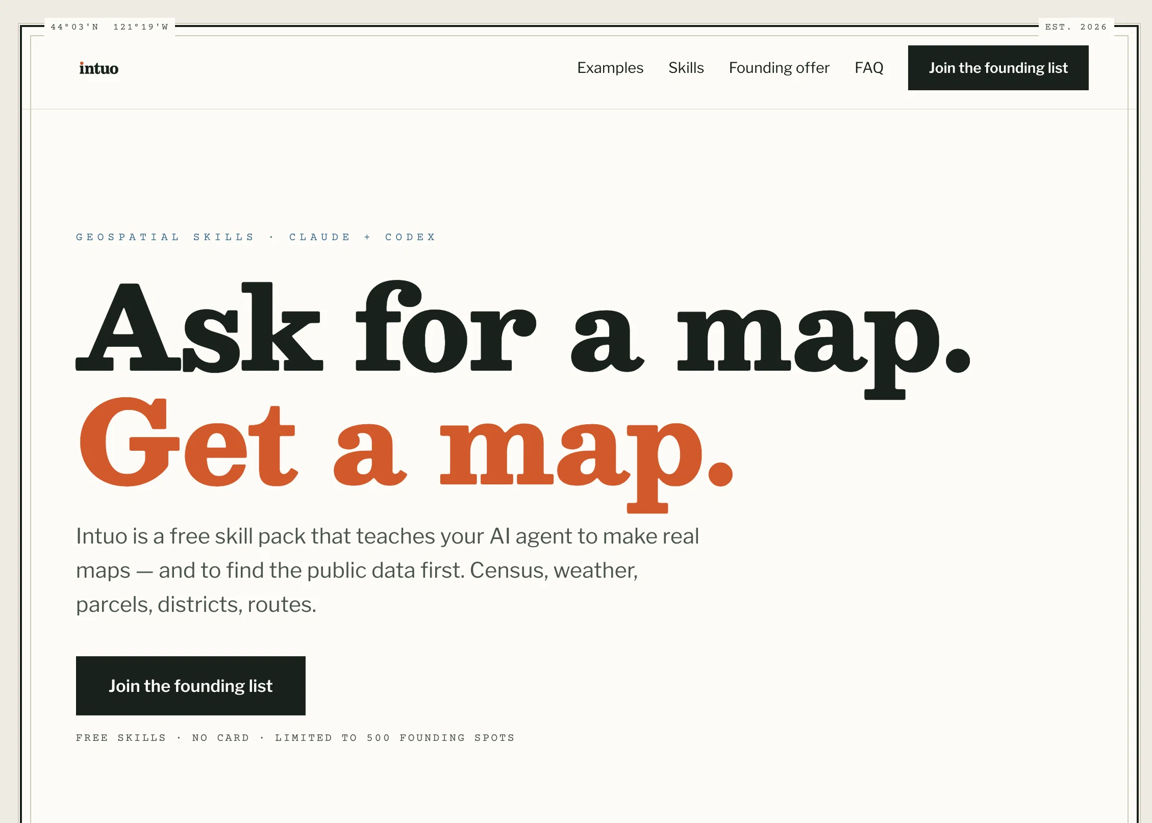 Intuo – Your AI geospatial analyst website