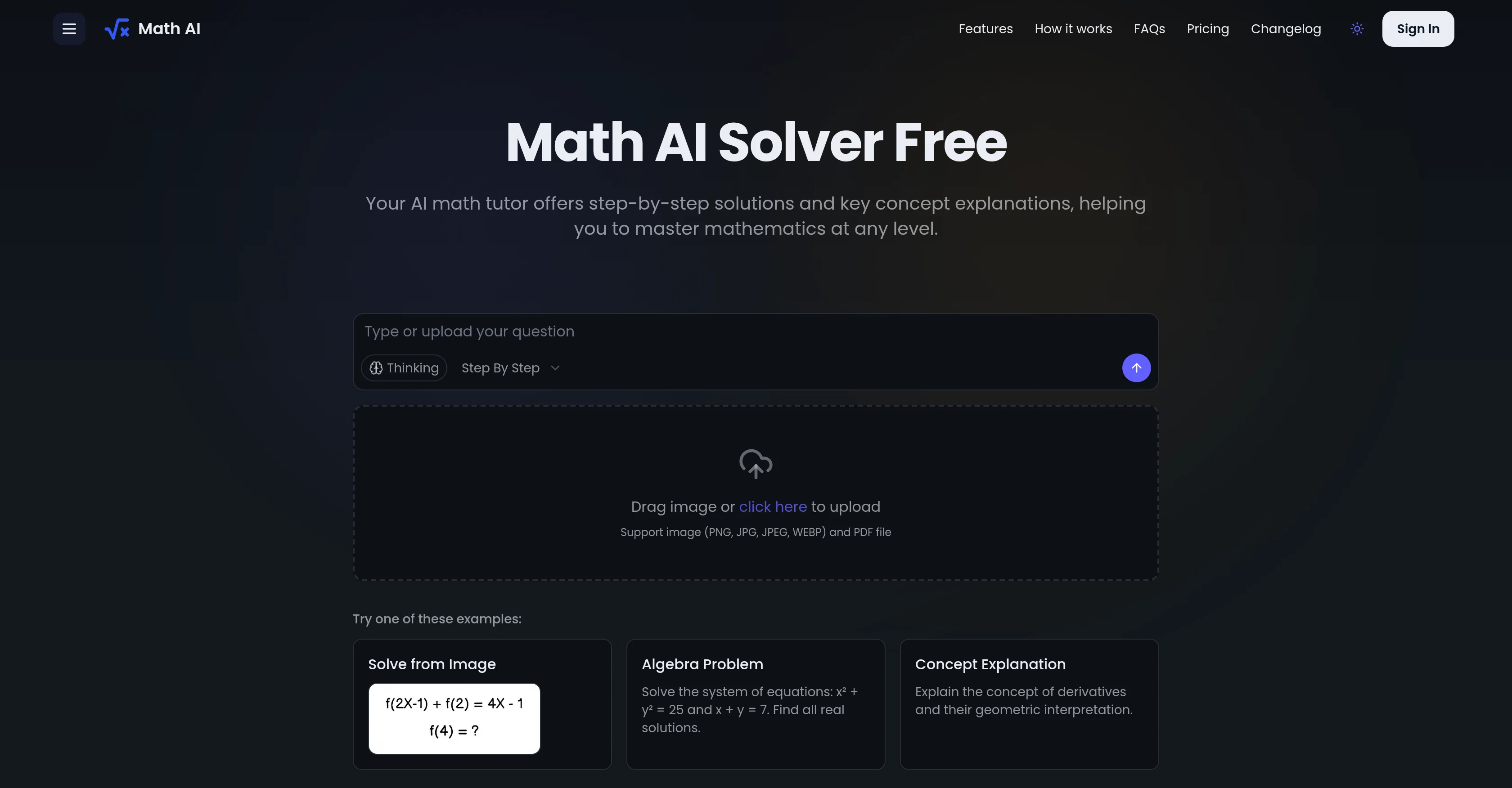 Math AI website