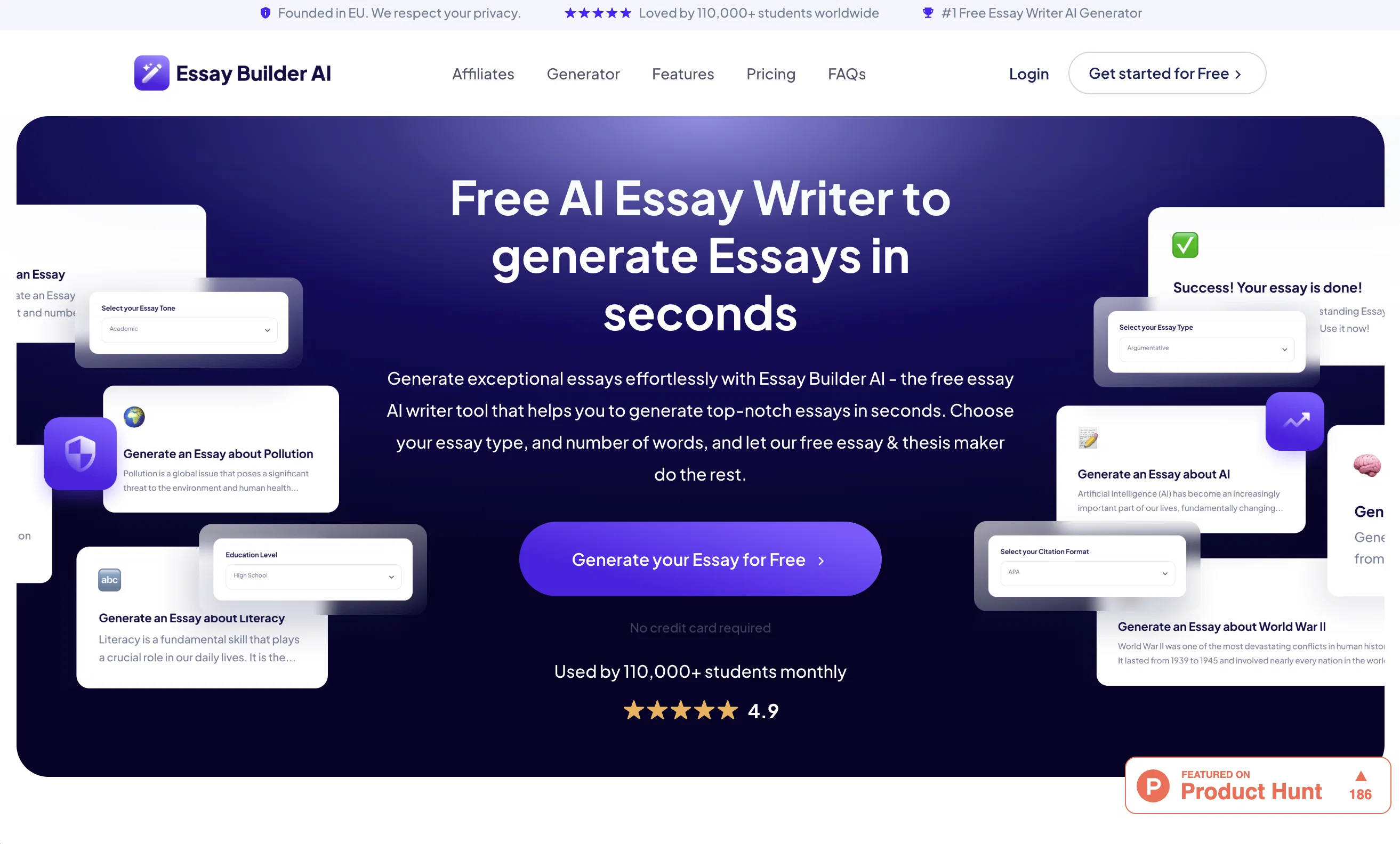 Essay Builder website