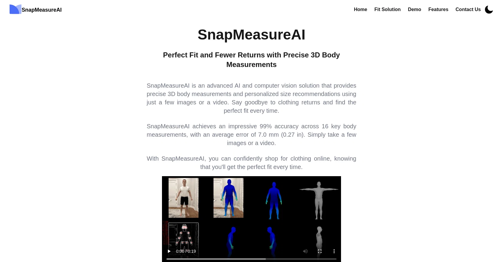 SnapMeasureAI website