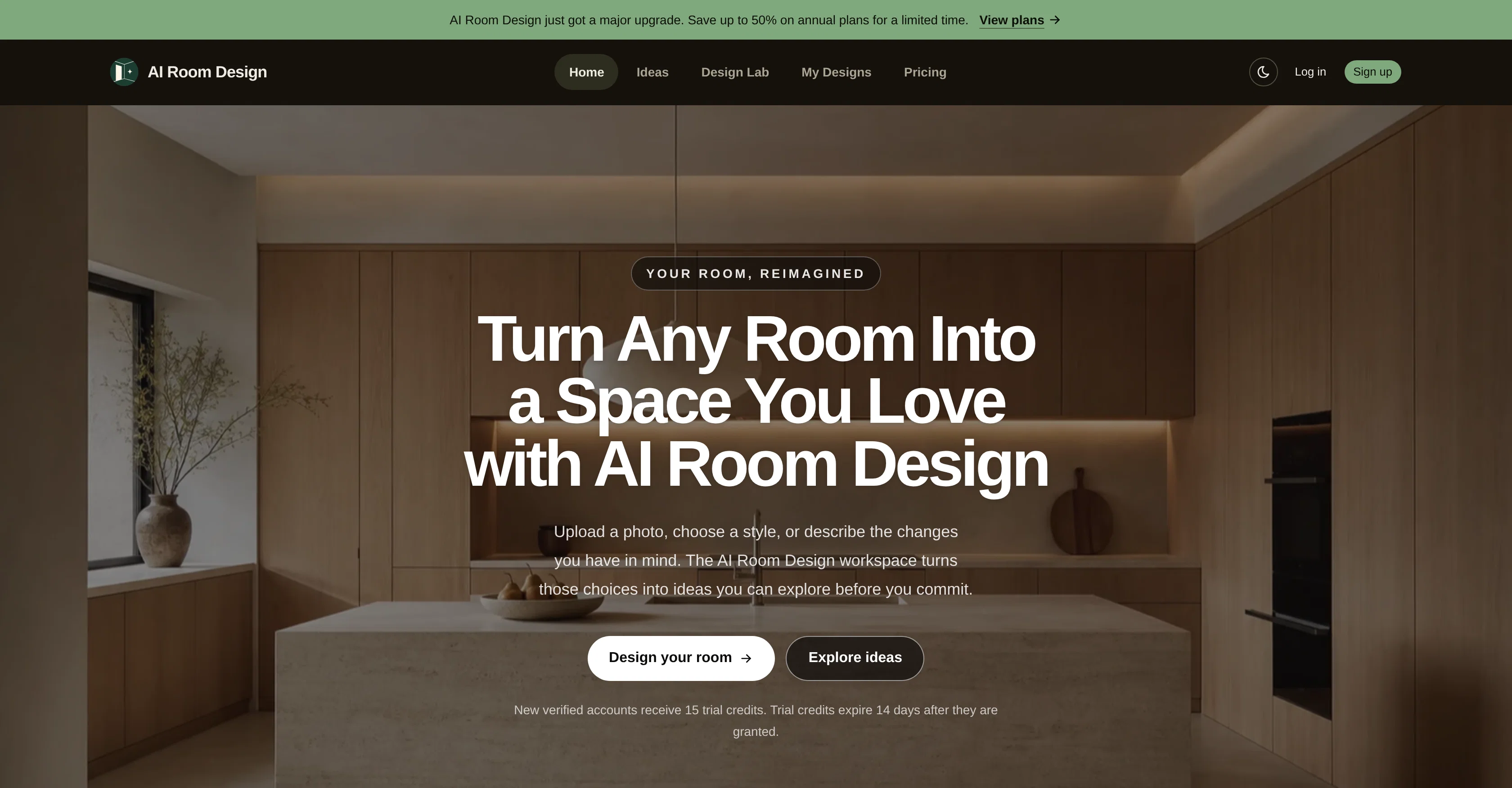 AI Room Design website