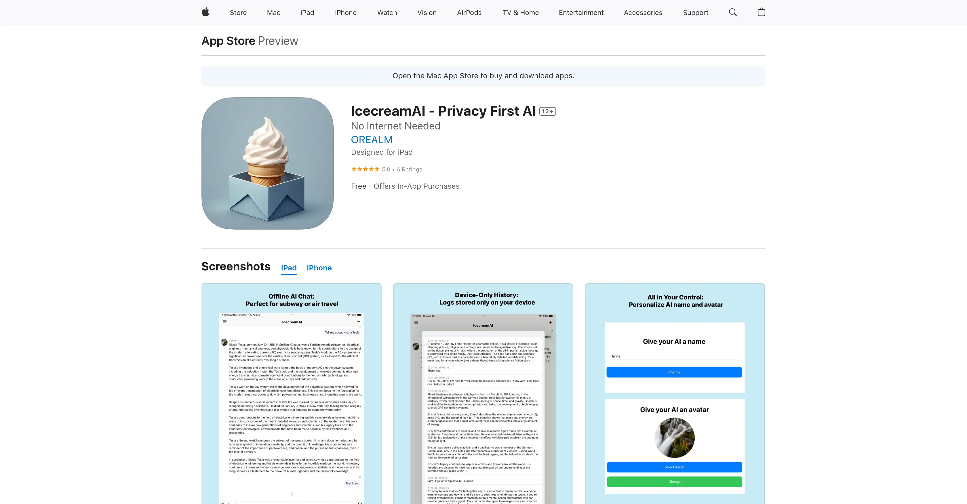 IcecreamAI - Privacy First AI website
