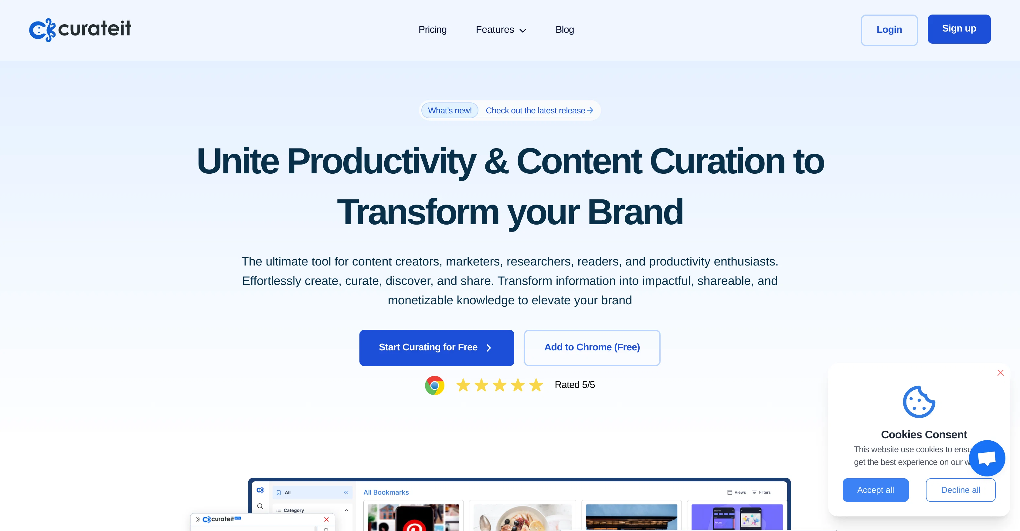 CurateIt website