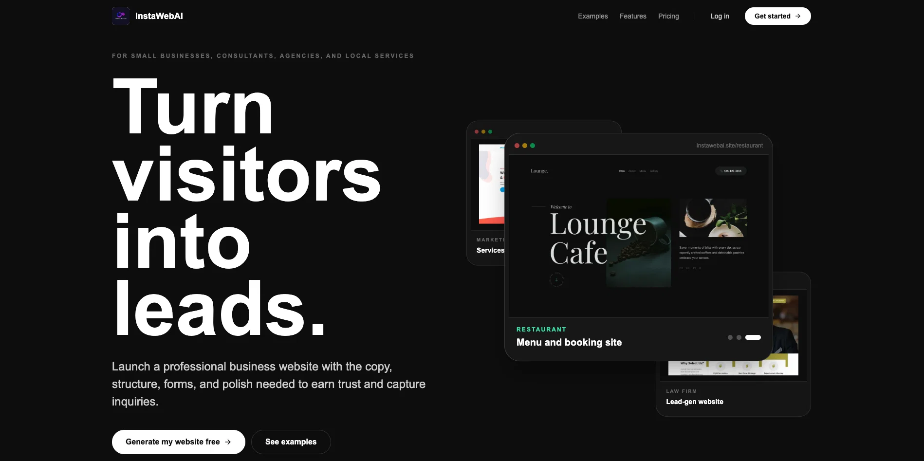 InstaWebAI website
