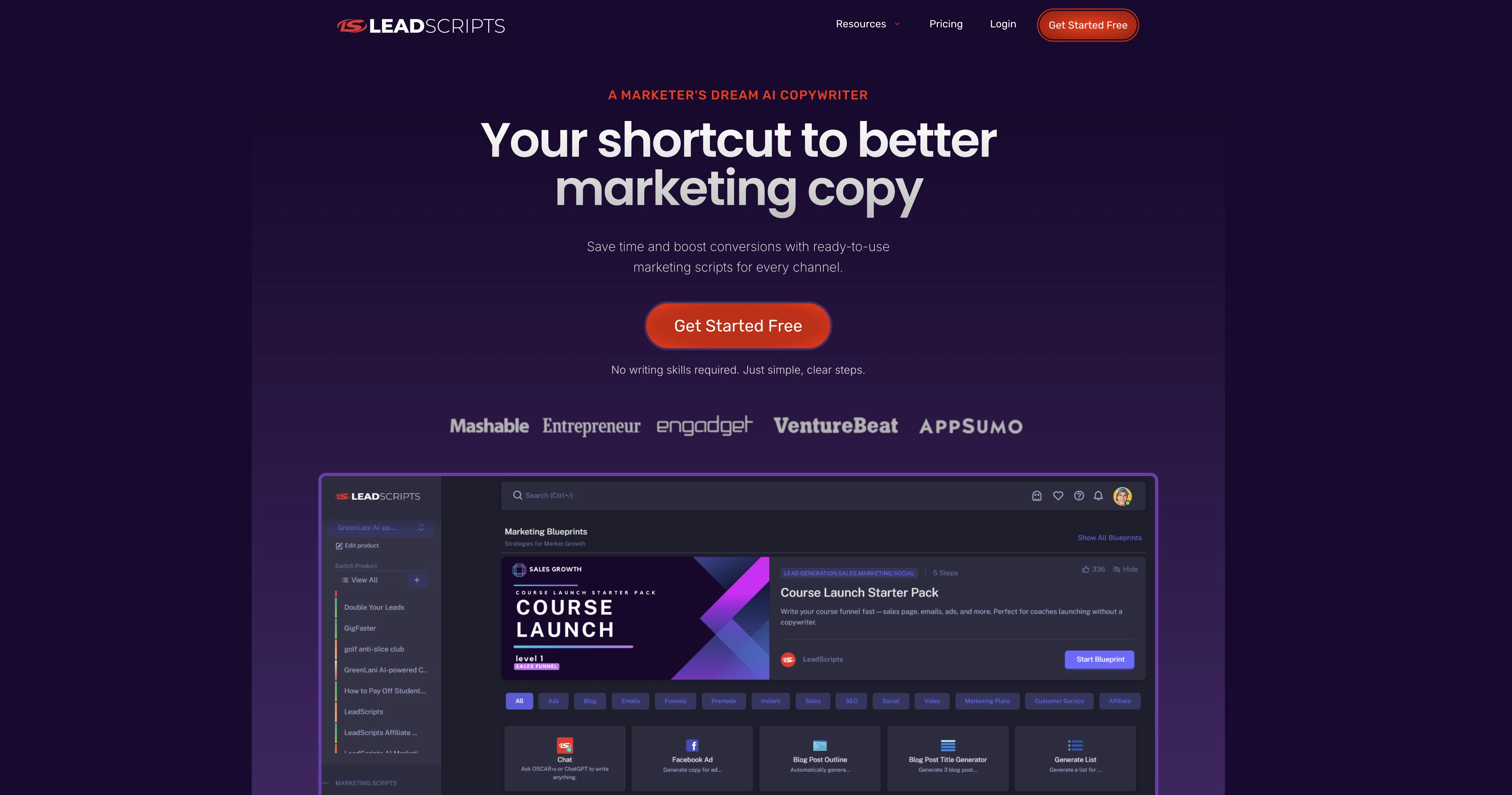 LeadScripts website