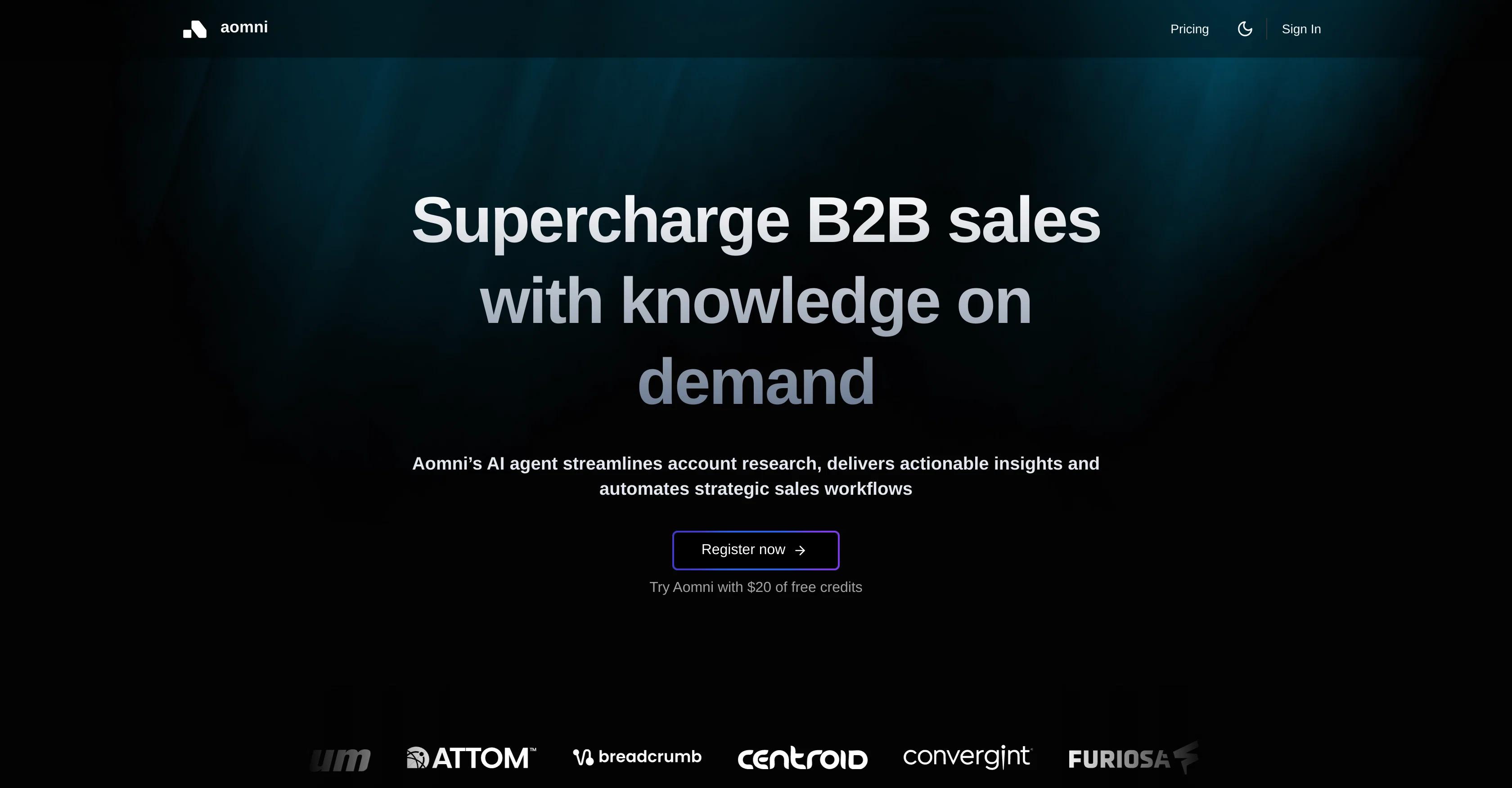 Aomni website