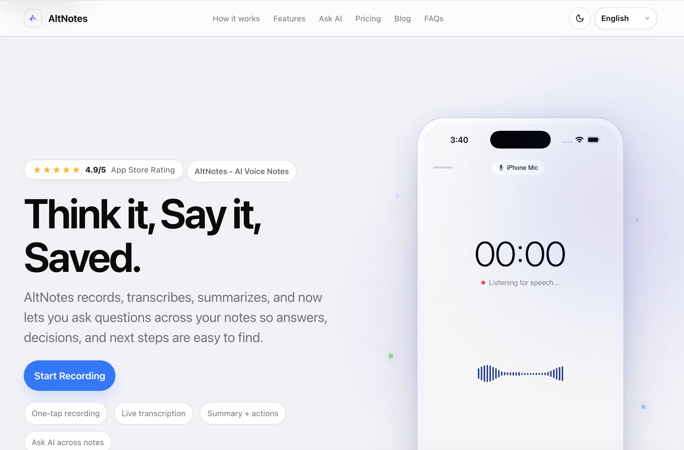 AltNotes website