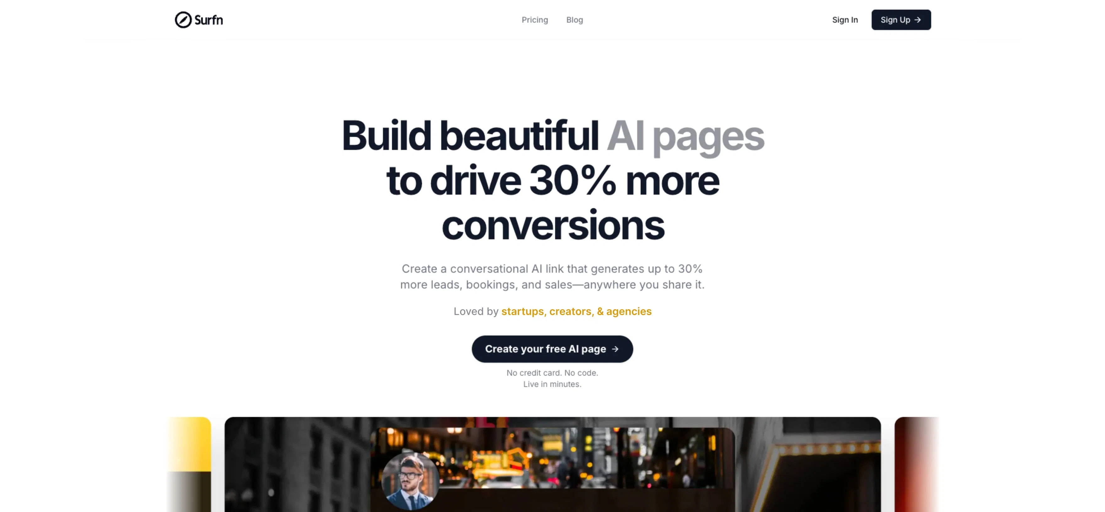 Surfn AI website