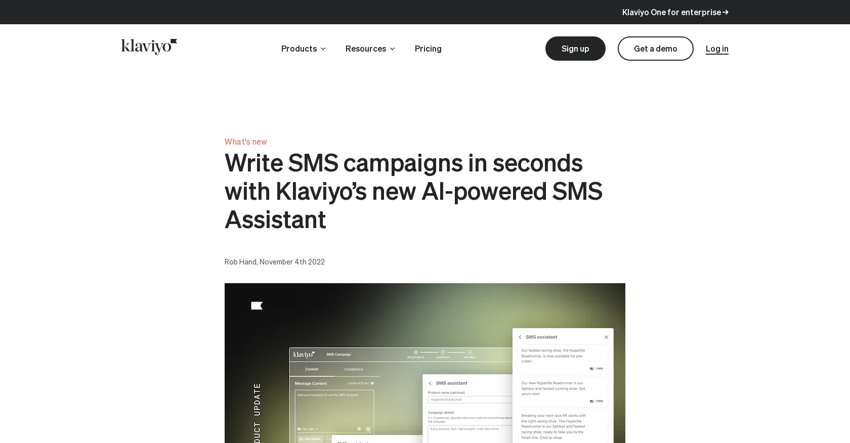 Klaviyo SMS Assistant website