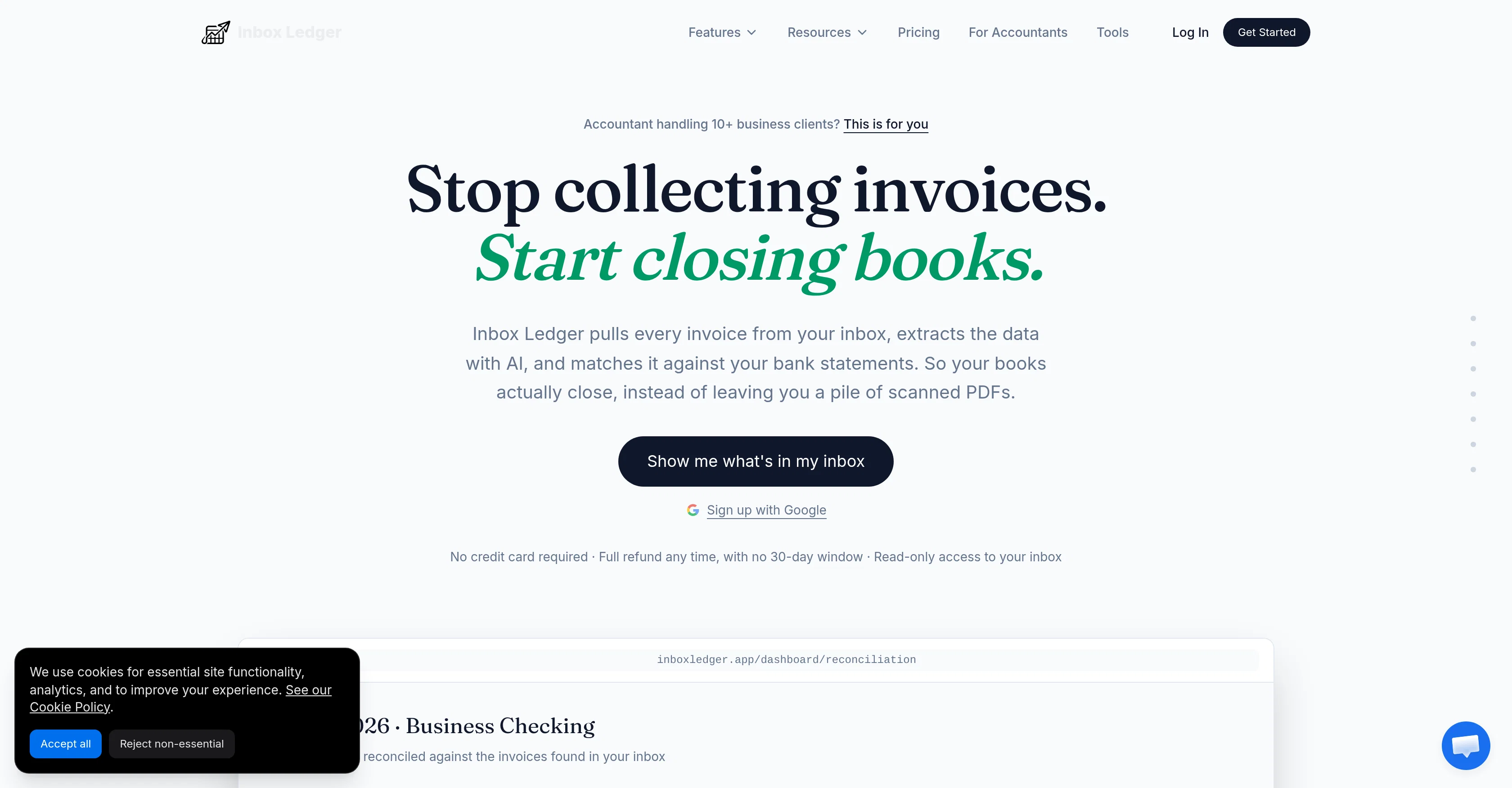 Inbox Ledger website