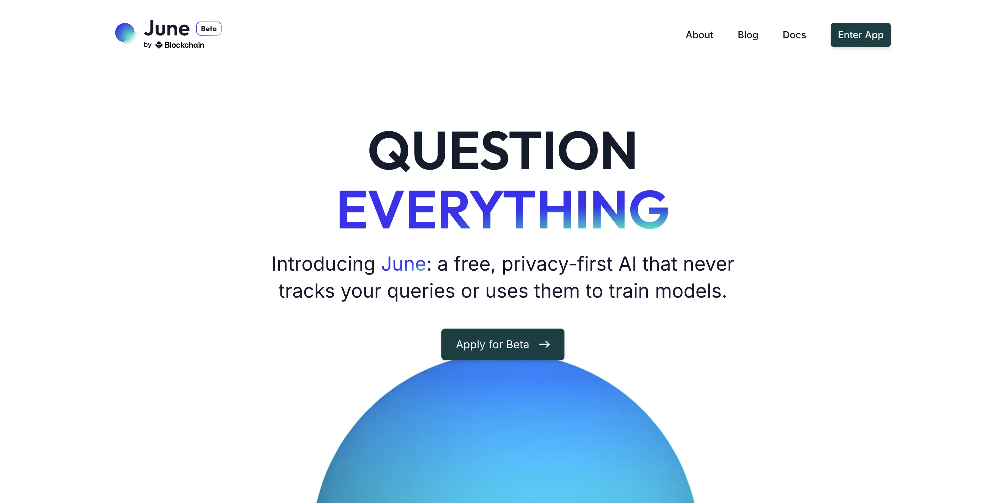 June by Blockchain website