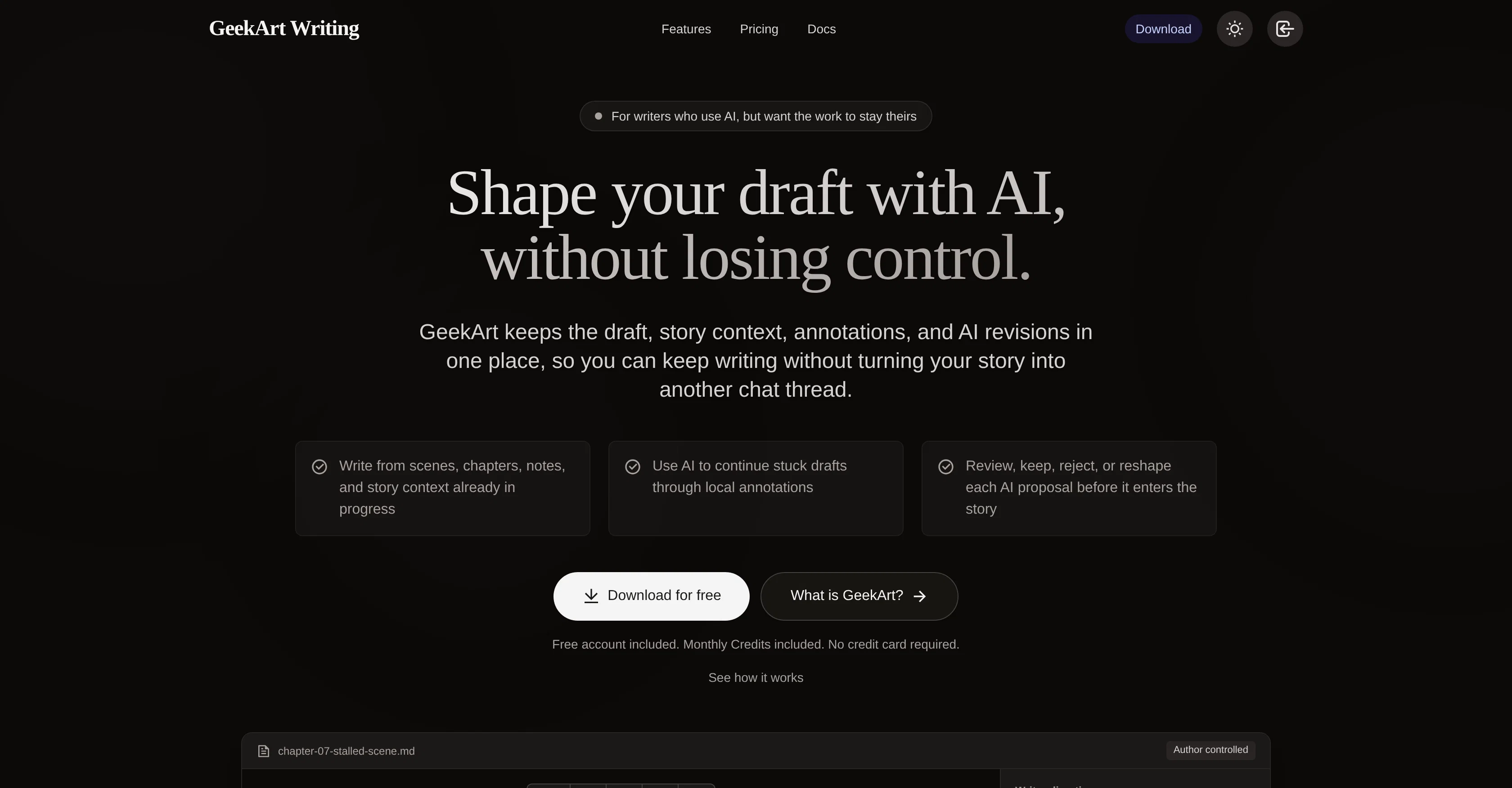 GeekArt Writing website