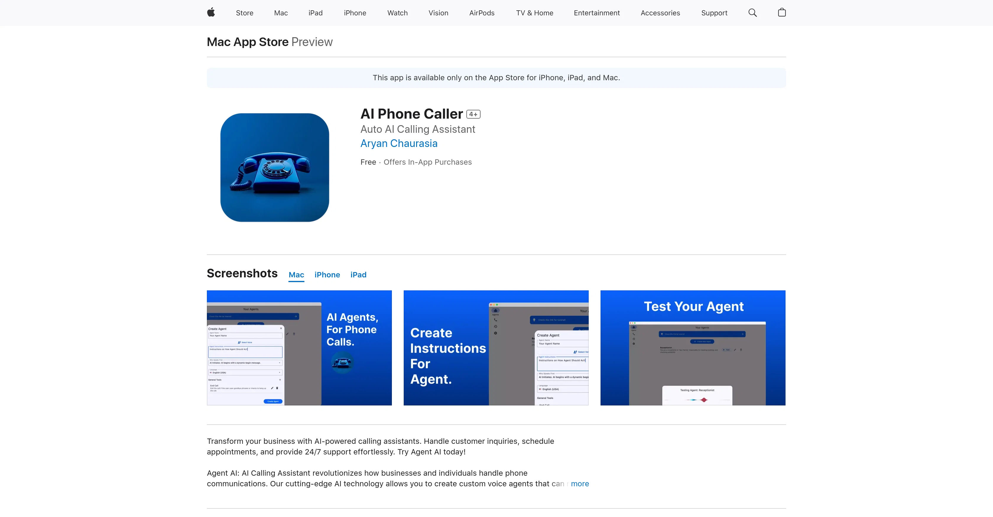 AI Phone Caller website