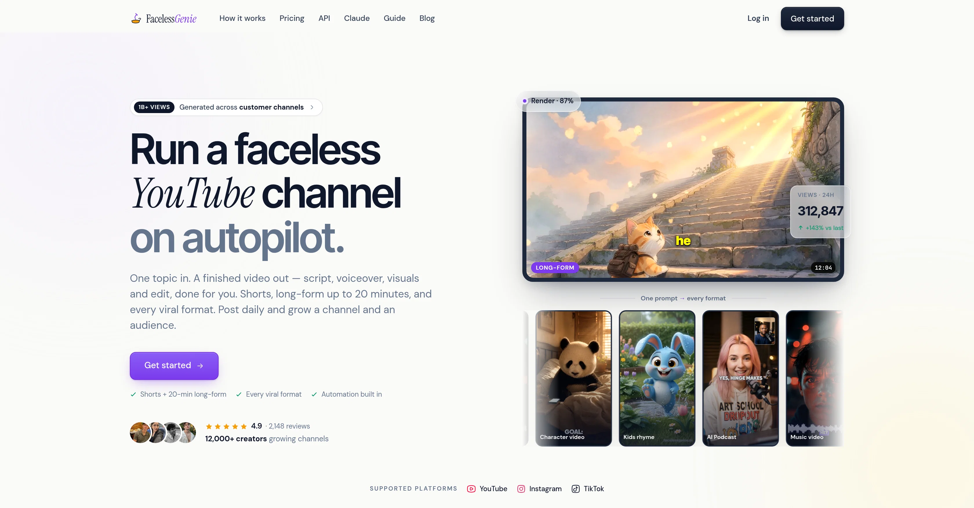 FacelessGenie website
