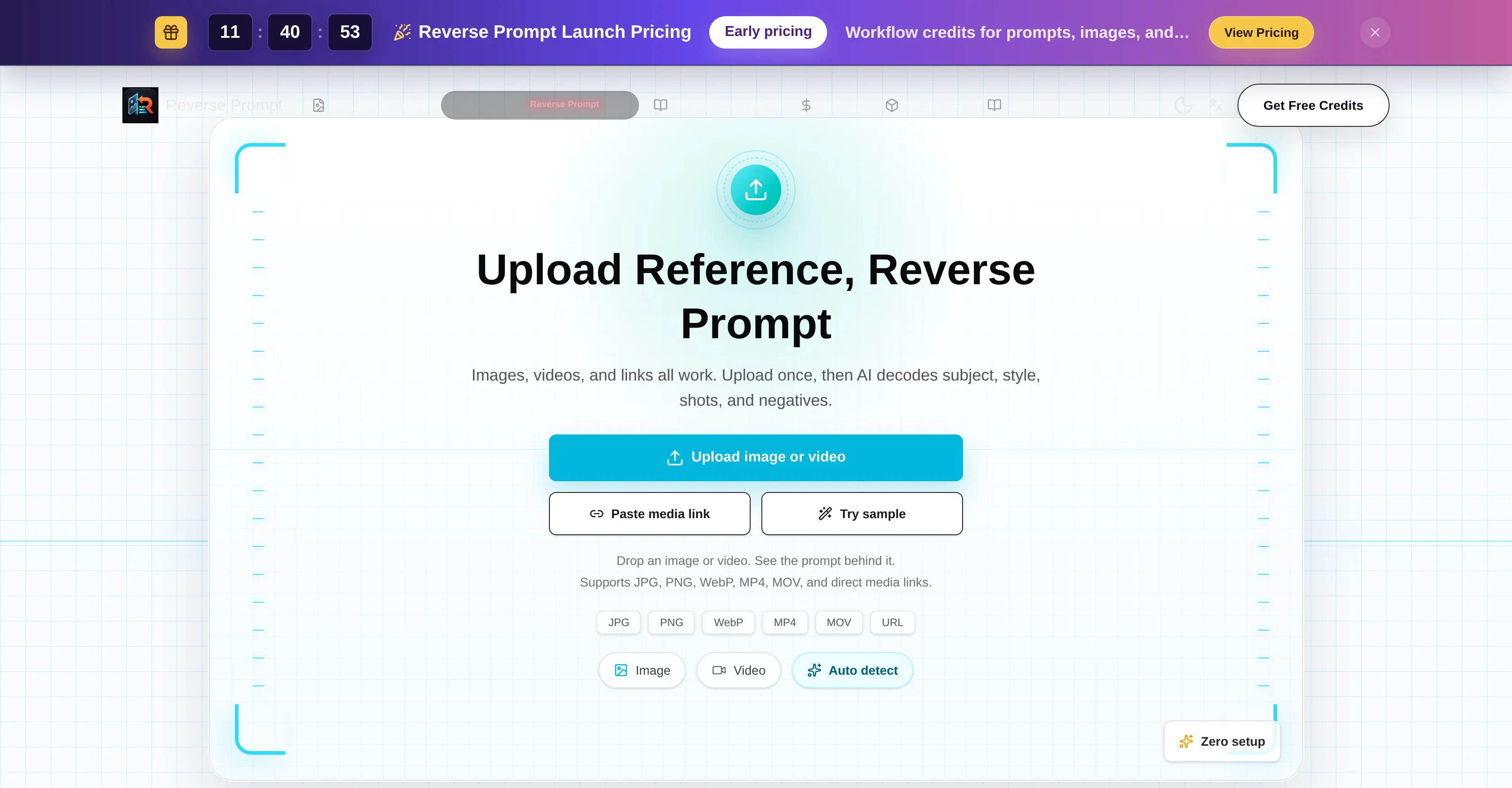 Reverse Prompt | Video to Prompt website