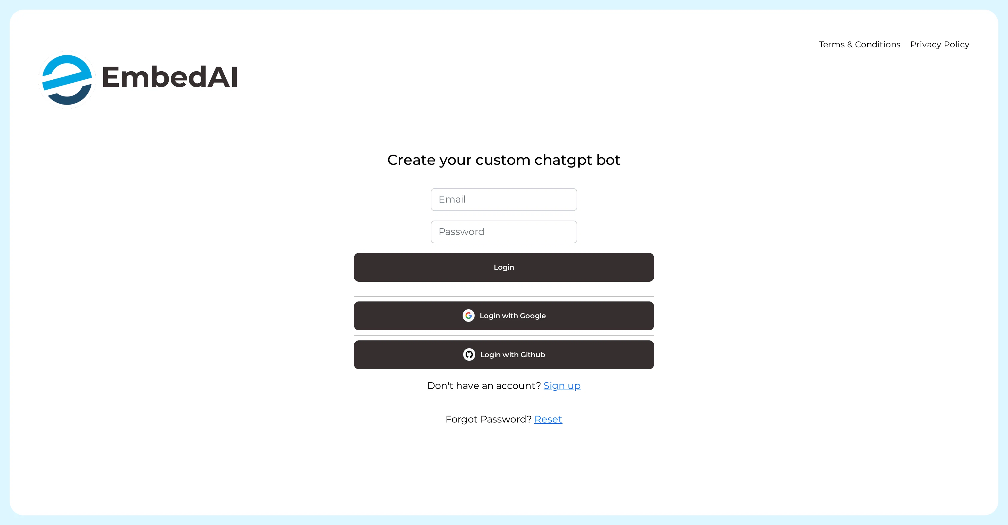 Embed AI website